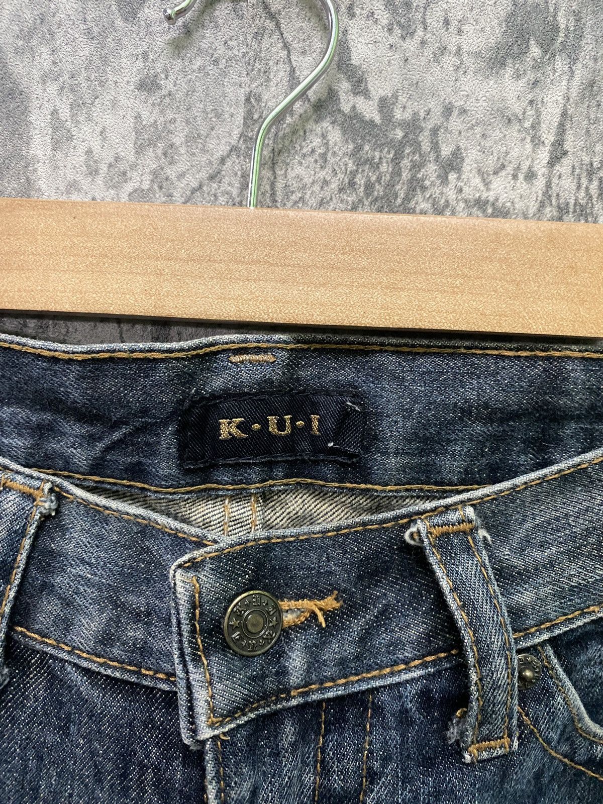 Designer × Japanese Brand Japanese K.U.I Distressed Wing Design Denim Size US 32 / EU 48 - 18 Thumbnail