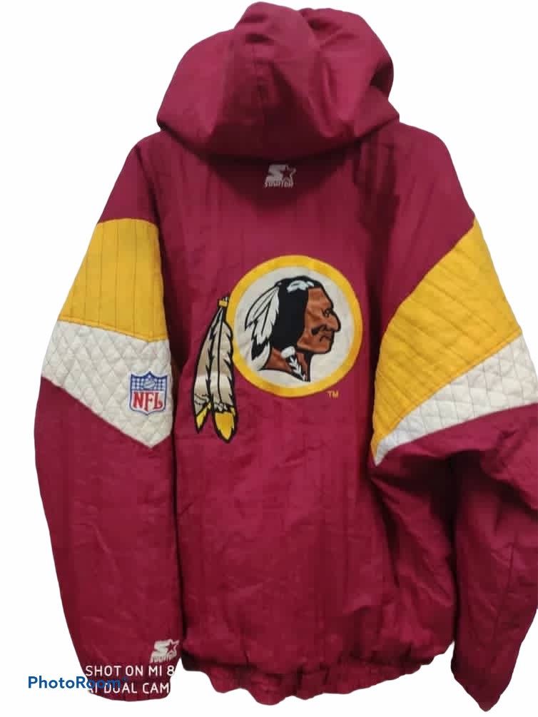 image of Made In USA x Nfl Starter Redskins Nfl Windbreaker Jacket in Maroon, Men's (Size XL)