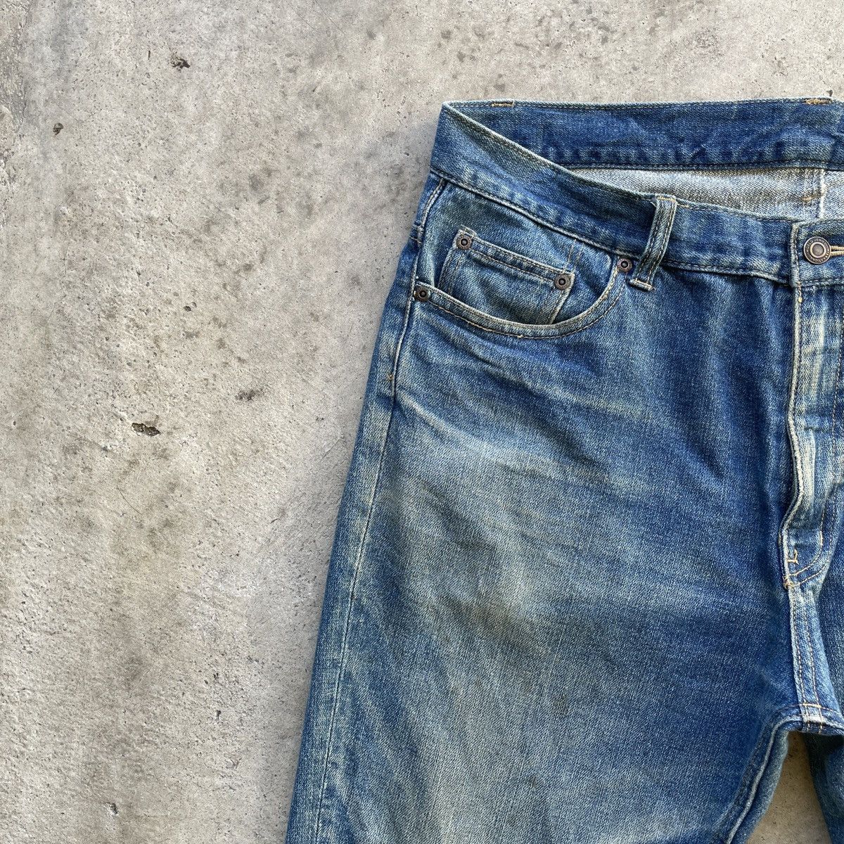 Japanese Brand × Vintage Japanese Vintage Distressed Faded Denim Jeans Pants W35x27 Size US 35 - 4 Thumbnail