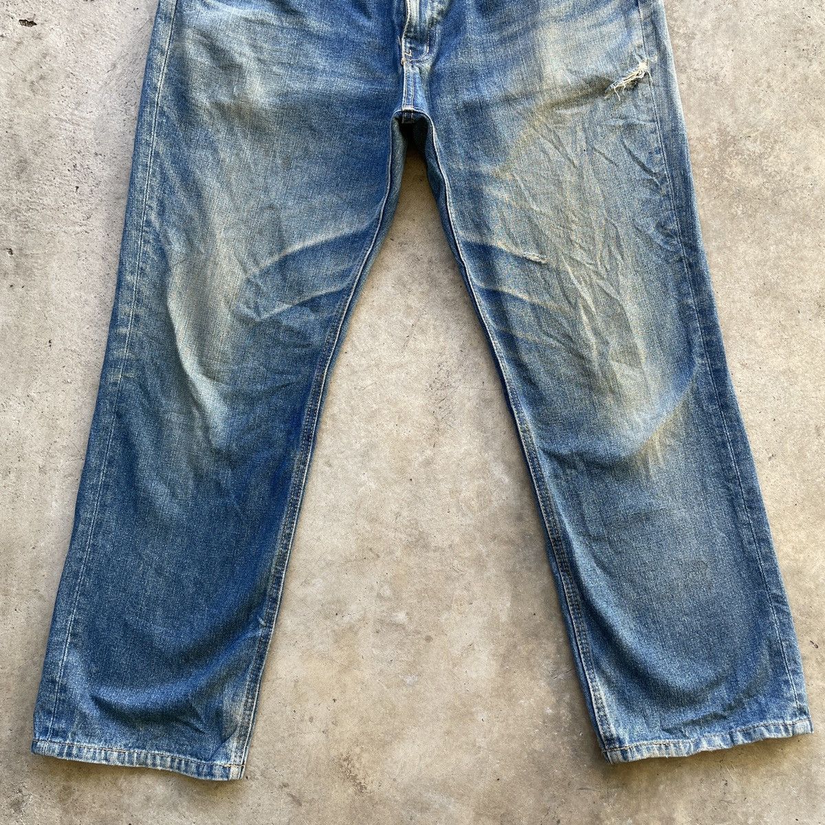 Japanese Brand × Vintage Japanese Vintage Distressed Faded Denim Jeans Pants W35x27 Size US 35 - 3 Thumbnail