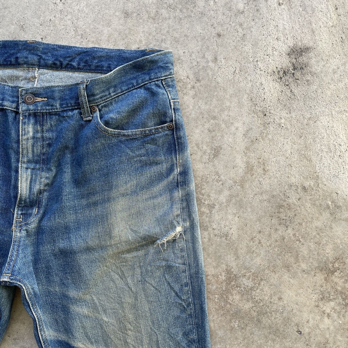 Japanese Brand × Vintage Japanese Vintage Distressed Faded Denim Jeans Pants W35x27 Size US 35 - 5 Thumbnail