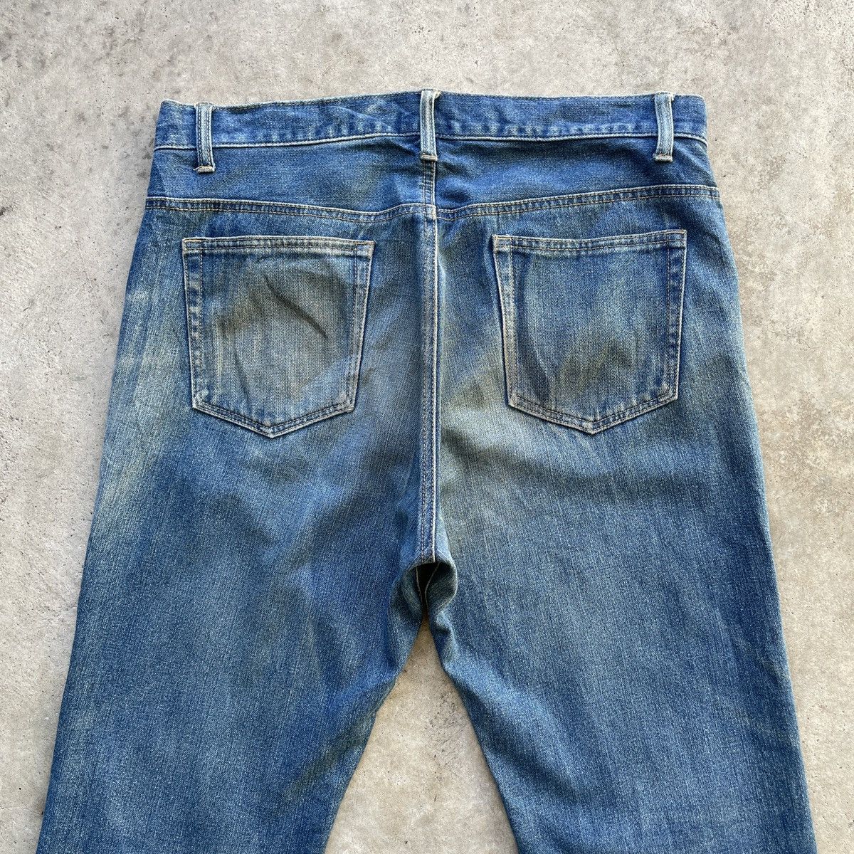 Japanese Brand × Vintage Japanese Vintage Distressed Faded Denim Jeans Pants W35x27 Size US 35 - 8 Thumbnail