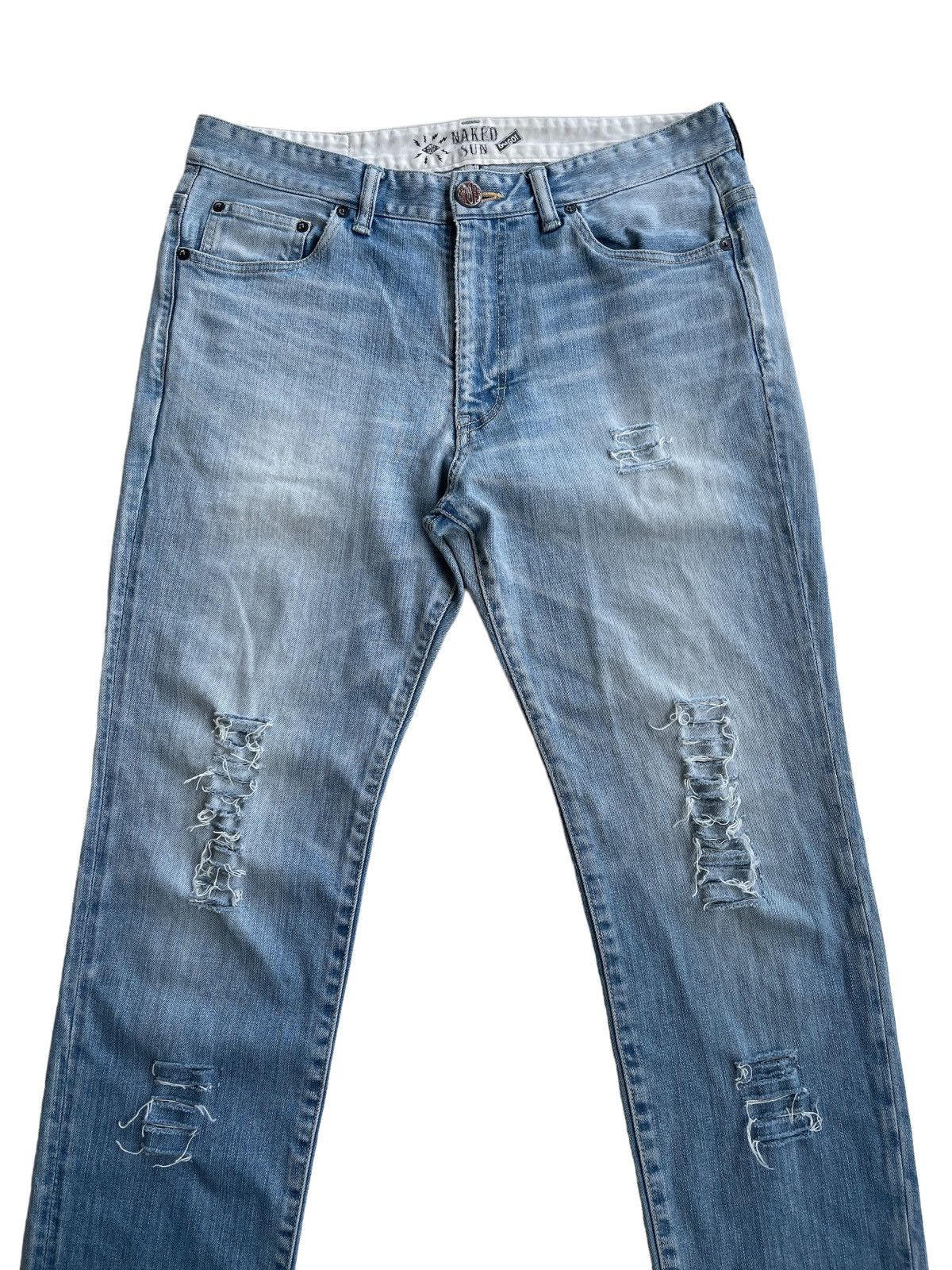 Naked & Famous Naked Sun Distressed Ripped Jeans Size US 31 - 2 Thumbnail