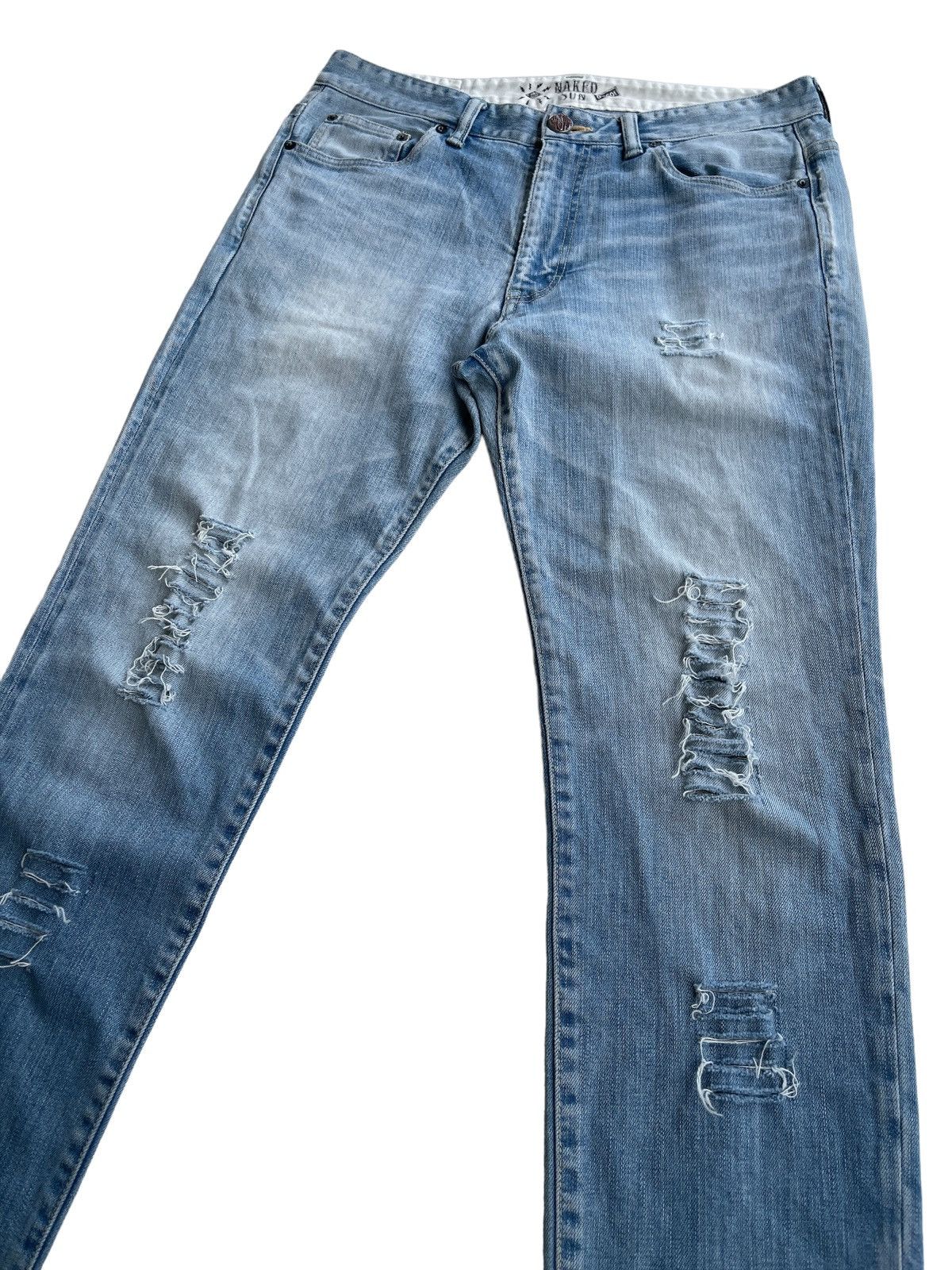 Naked & Famous Naked Sun Distressed Ripped Jeans Size US 31 - 6 Thumbnail
