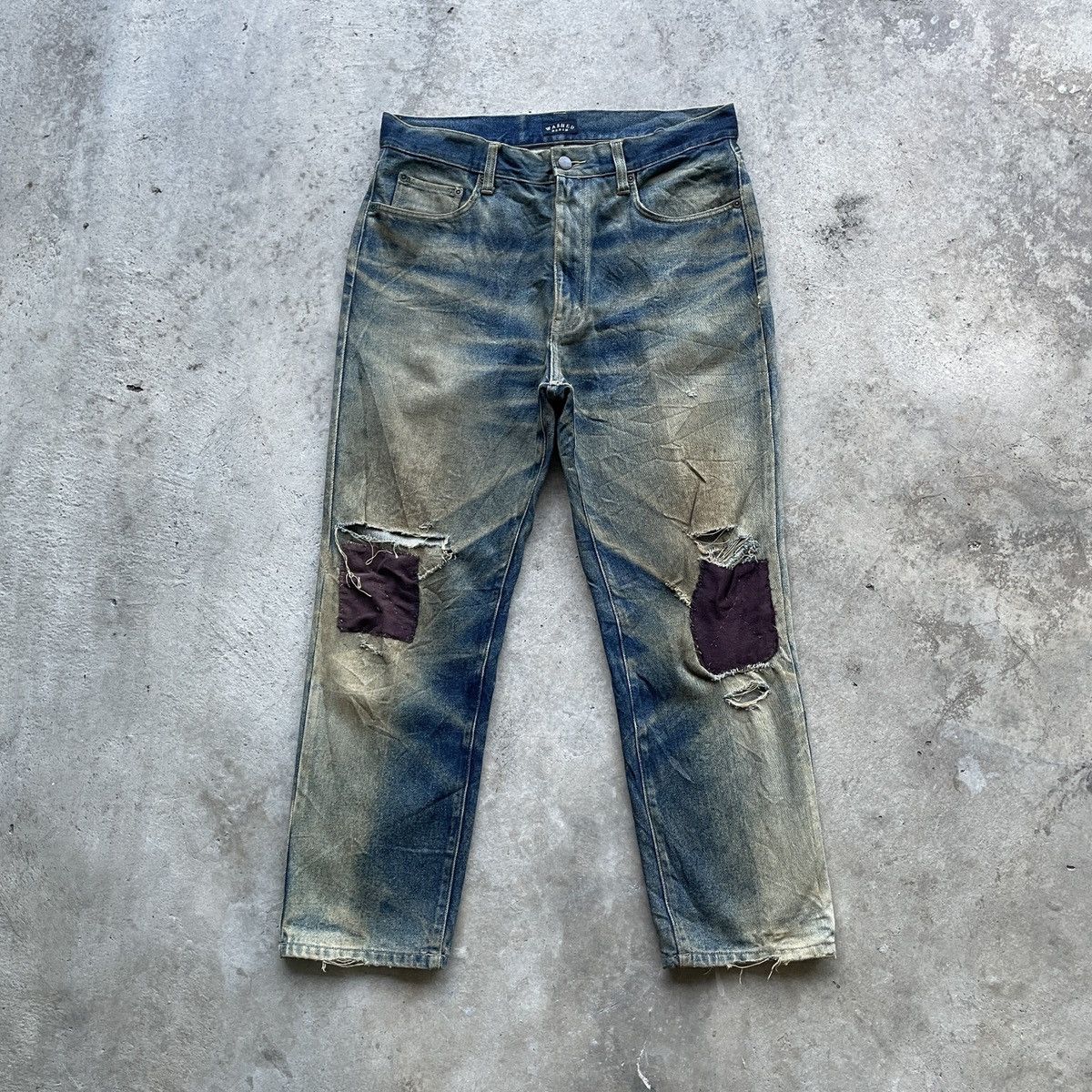 Japanese Brand Vintage Japanese Distressed Rusty Denim Jeans Pants W31x27 Size US 31 - 1 Thumbnail