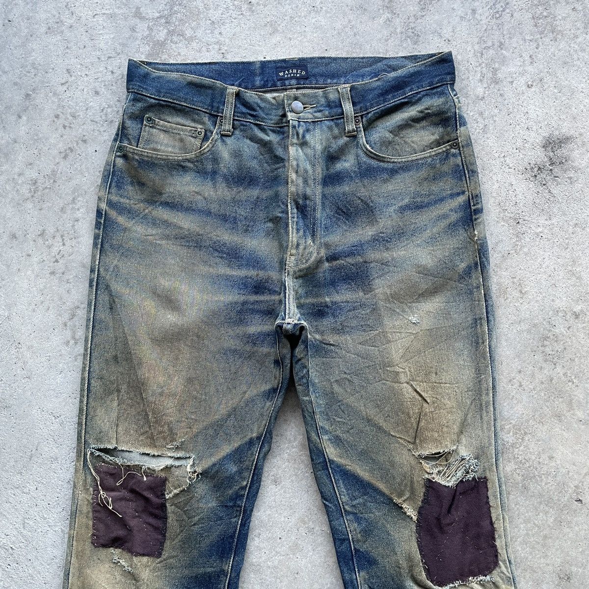 Japanese Brand Vintage Japanese Distressed Rusty Denim Jeans Pants W31x27 Size US 31 - 3 Thumbnail