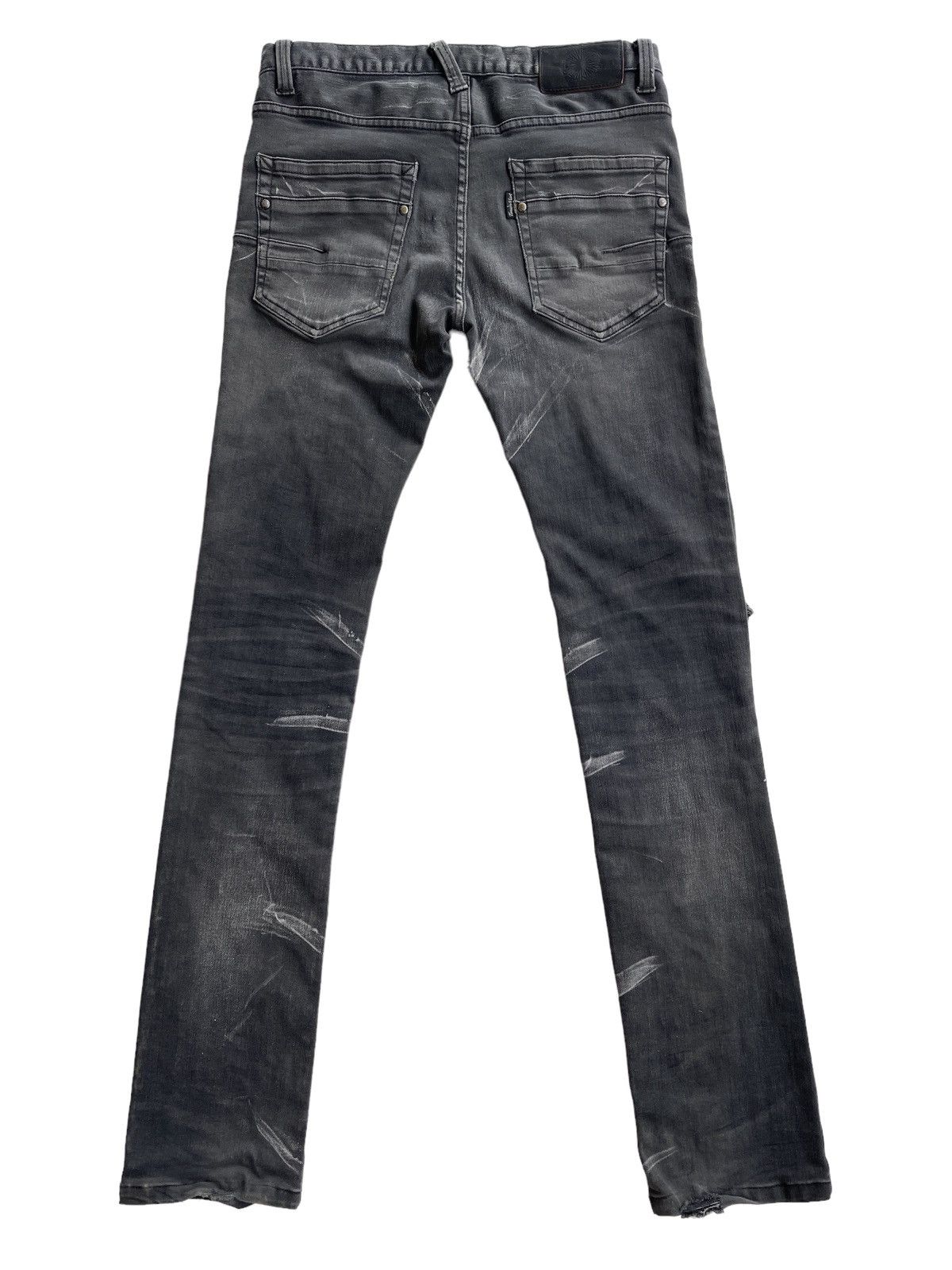 Tornado Mart Cut Up Stretch Destroyed Straight Jeans Size US 30 / EU 46 - 3 Thumbnail