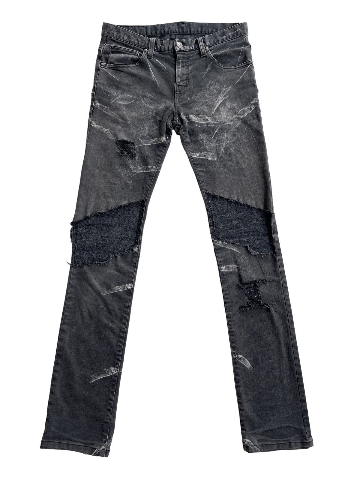 Tornado Mart Cut Up Stretch Destroyed Straight Jeans Size US 30 / EU 46 - 1 Thumbnail
