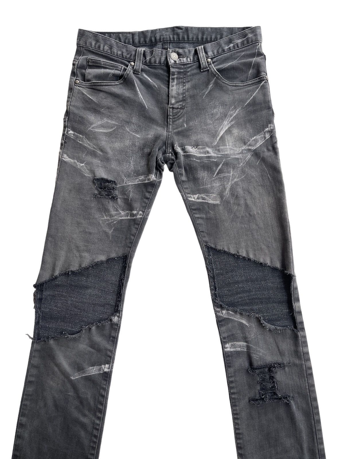 Tornado Mart Cut Up Stretch Destroyed Straight Jeans Size US 30 / EU 46 - 4 Thumbnail