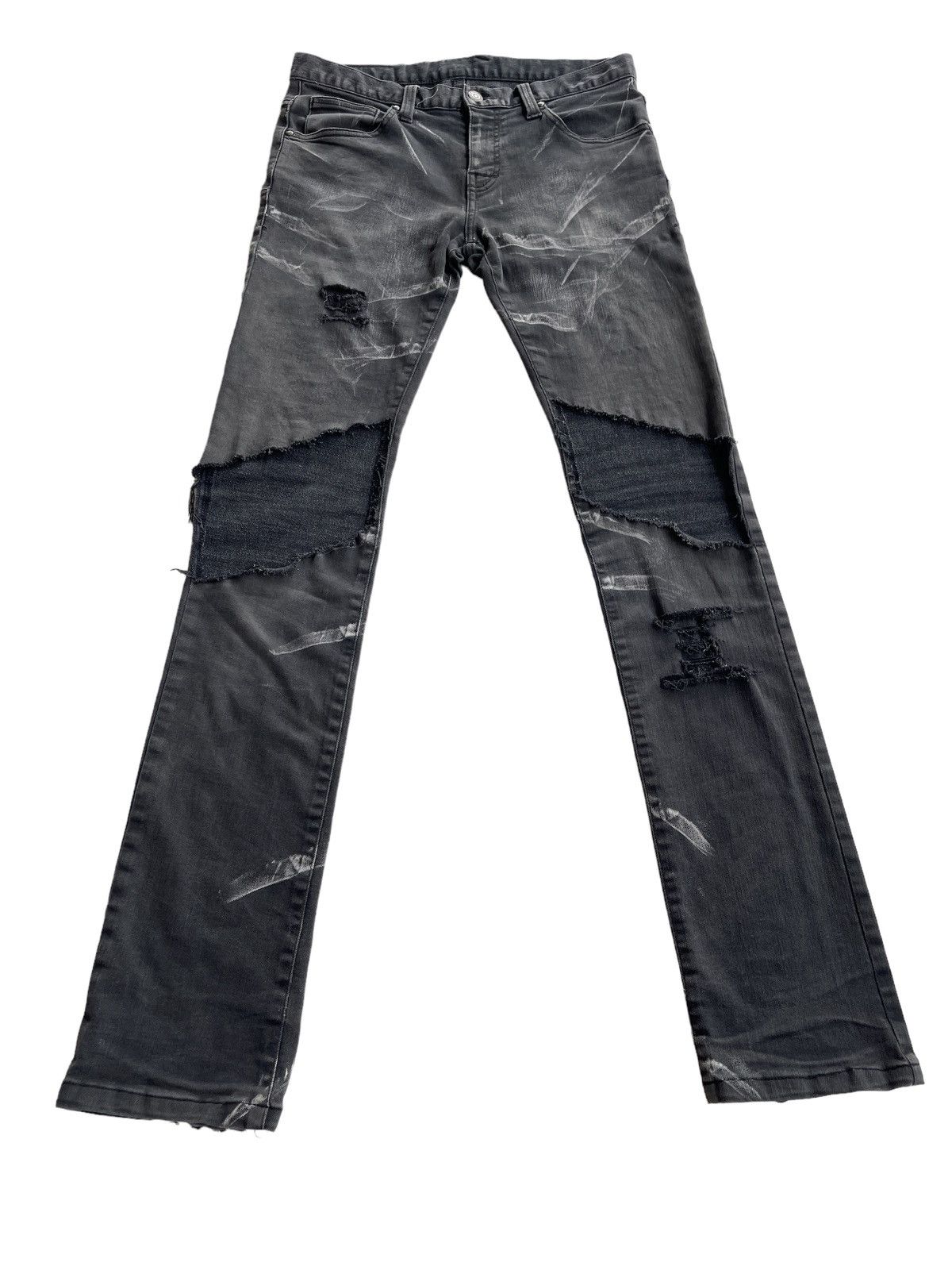 Tornado Mart Cut Up Stretch Destroyed Straight Jeans Size US 30 / EU 46 - 6 Thumbnail