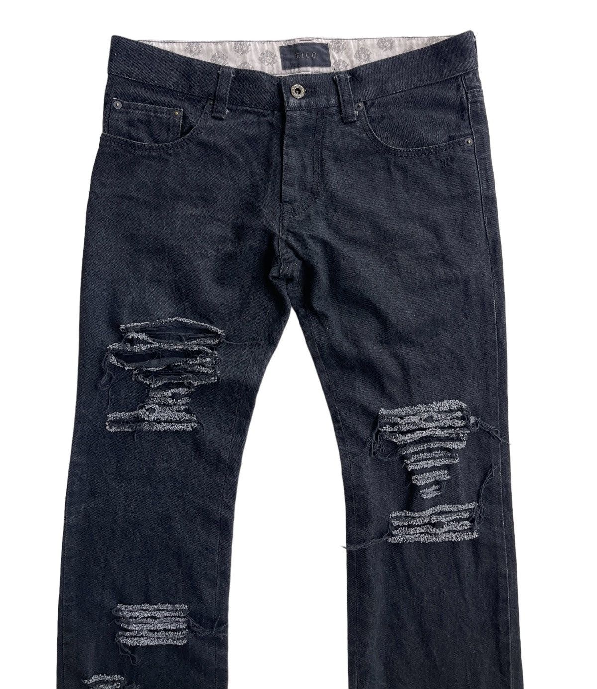 Japanese Brand Rico Avantgarde Distressed Flare Denim Size US 33 - 6 Thumbnail