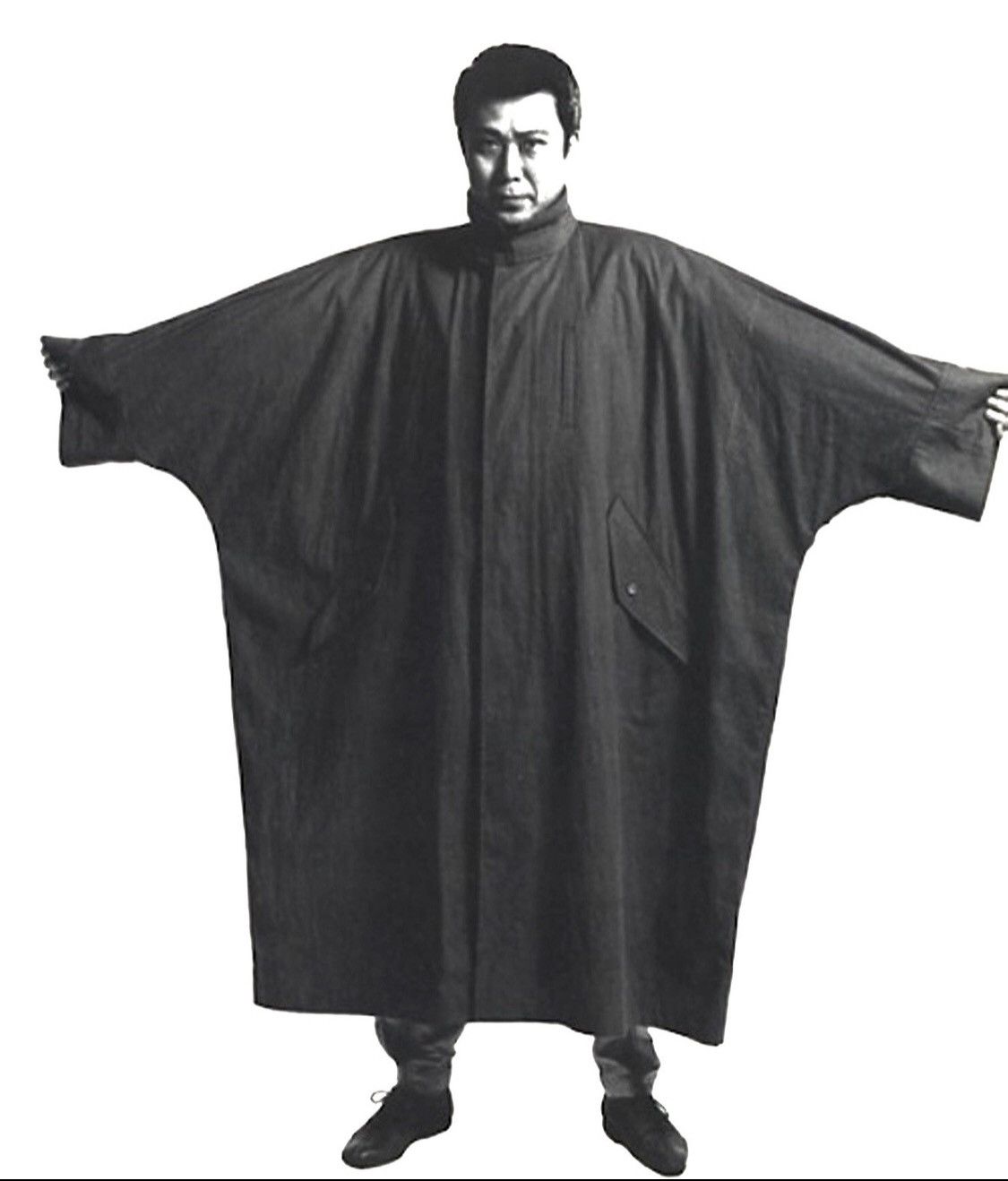 image of Vintage 90's Raincoat Designed By Issey Miyake in Black, Men's (Size Large)