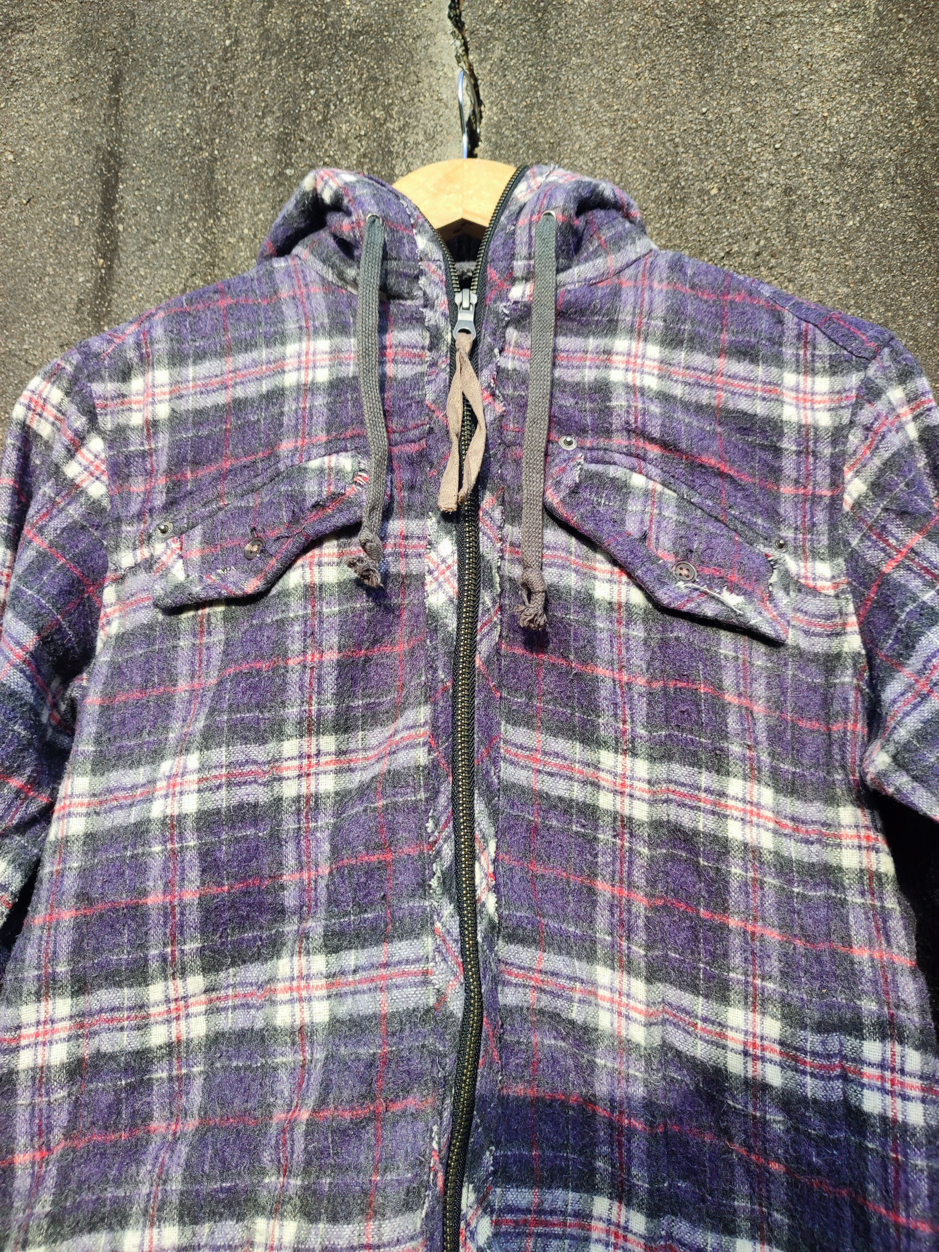 Japanese Brand PPFM Plaid Hooded Zip Shirt Jacket (Size S) Size US S / EU 44-46 / 1 - 12 Thumbnail