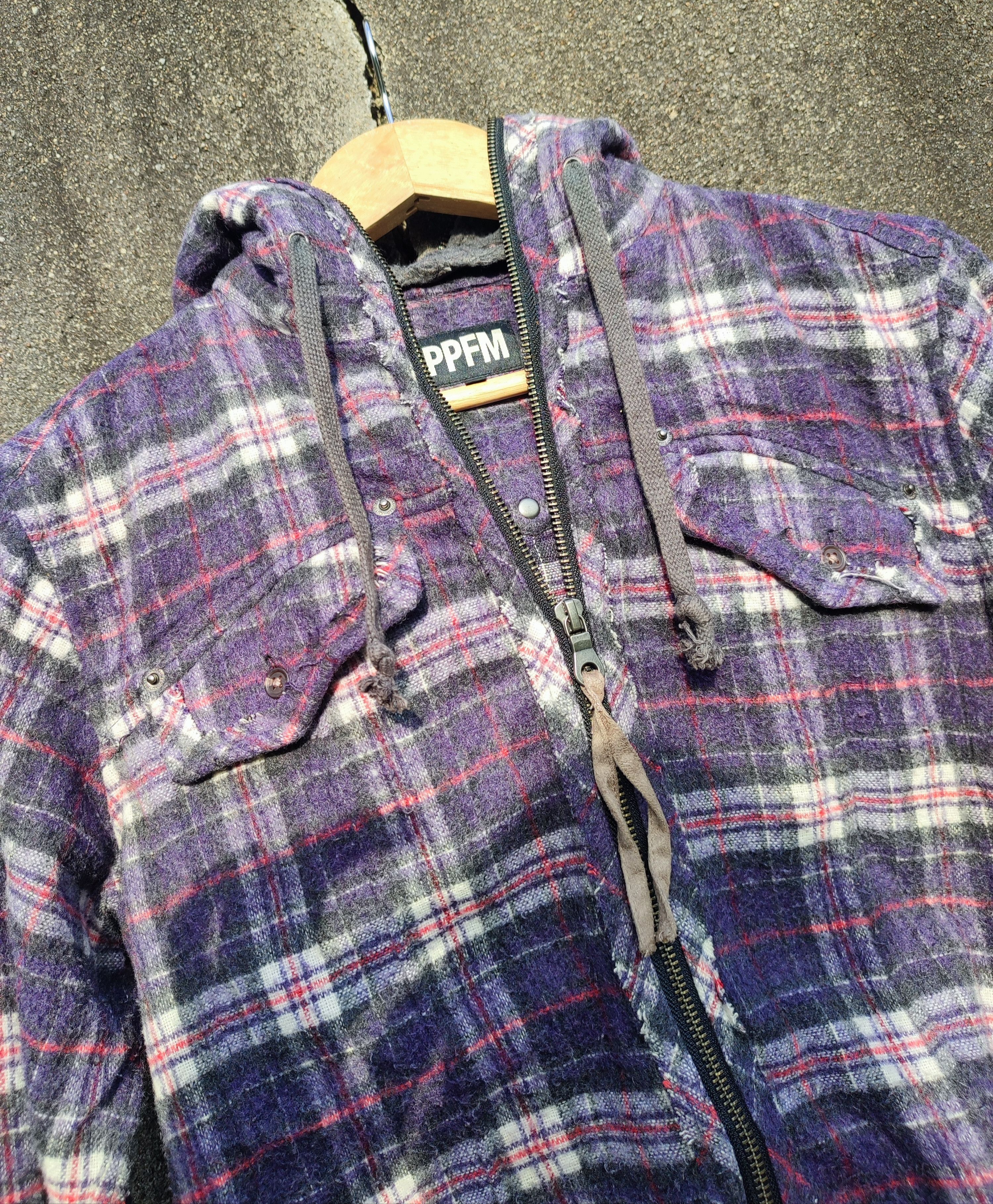 Japanese Brand PPFM Plaid Hooded Zip Shirt Jacket (Size S) Size US S / EU 44-46 / 1 - 4 Thumbnail