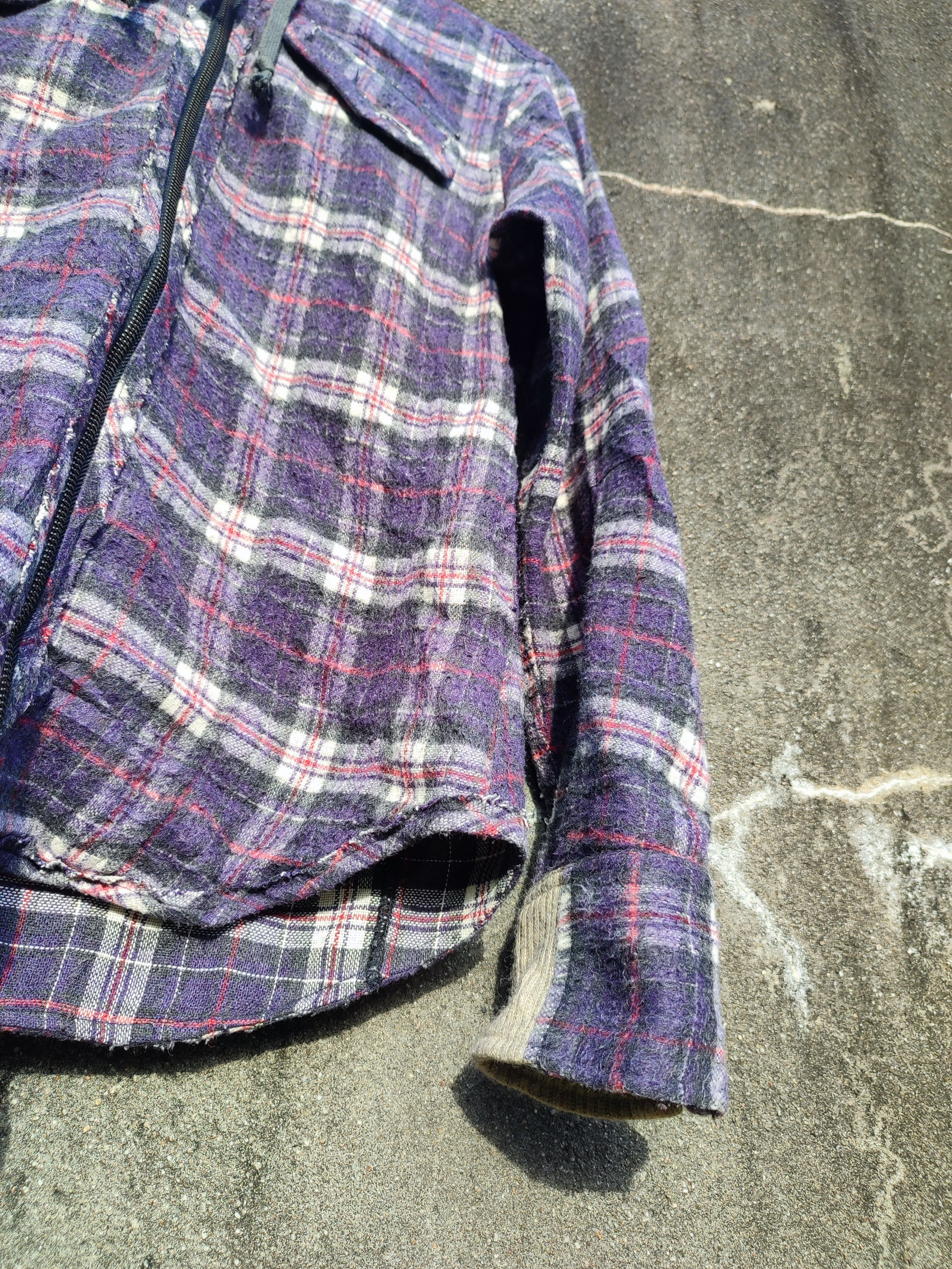 Japanese Brand PPFM Plaid Hooded Zip Shirt Jacket (Size S) Size US S / EU 44-46 / 1 - 14 Thumbnail