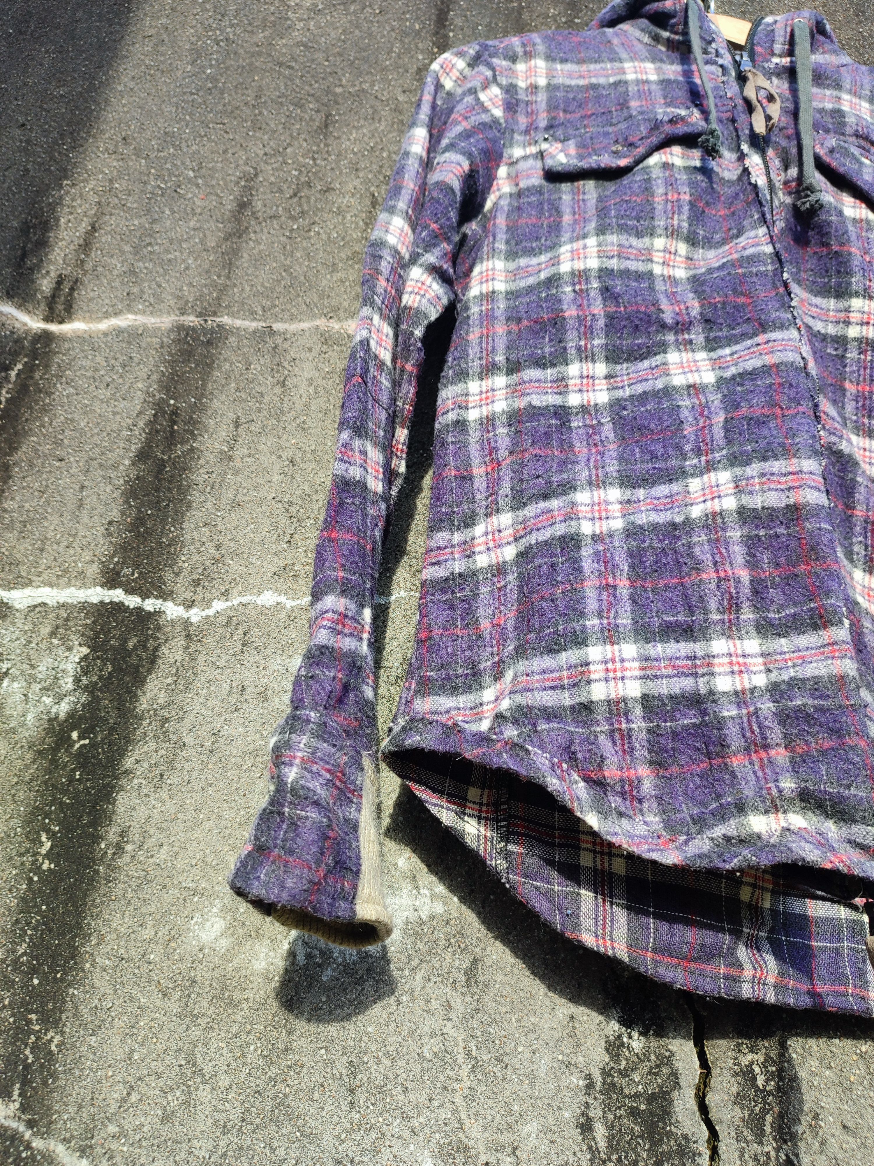 Japanese Brand PPFM Plaid Hooded Zip Shirt Jacket (Size S) Size US S / EU 44-46 / 1 - 13 Thumbnail