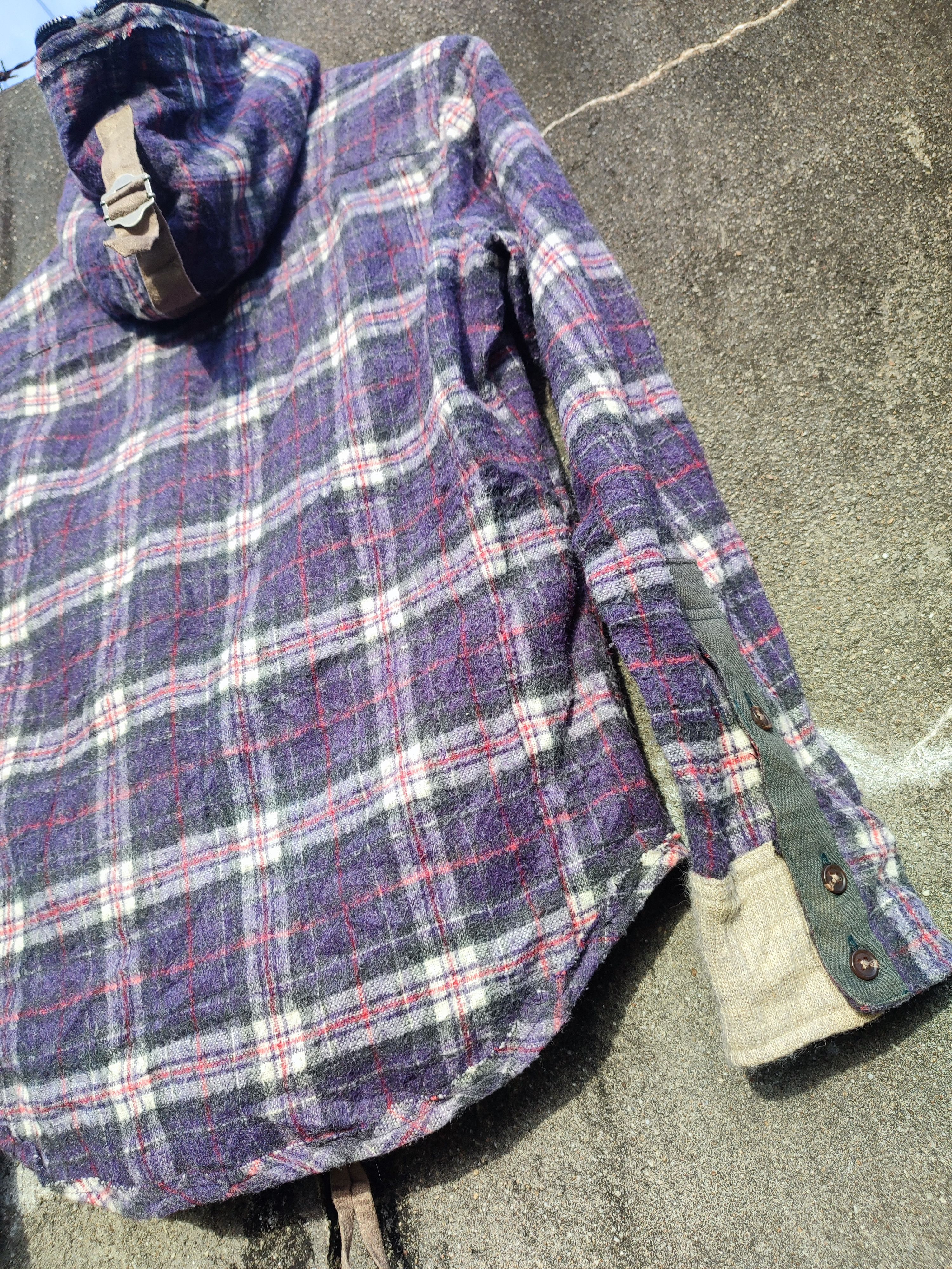 Japanese Brand PPFM Plaid Hooded Zip Shirt Jacket (Size S) Size US S / EU 44-46 / 1 - 8 Thumbnail