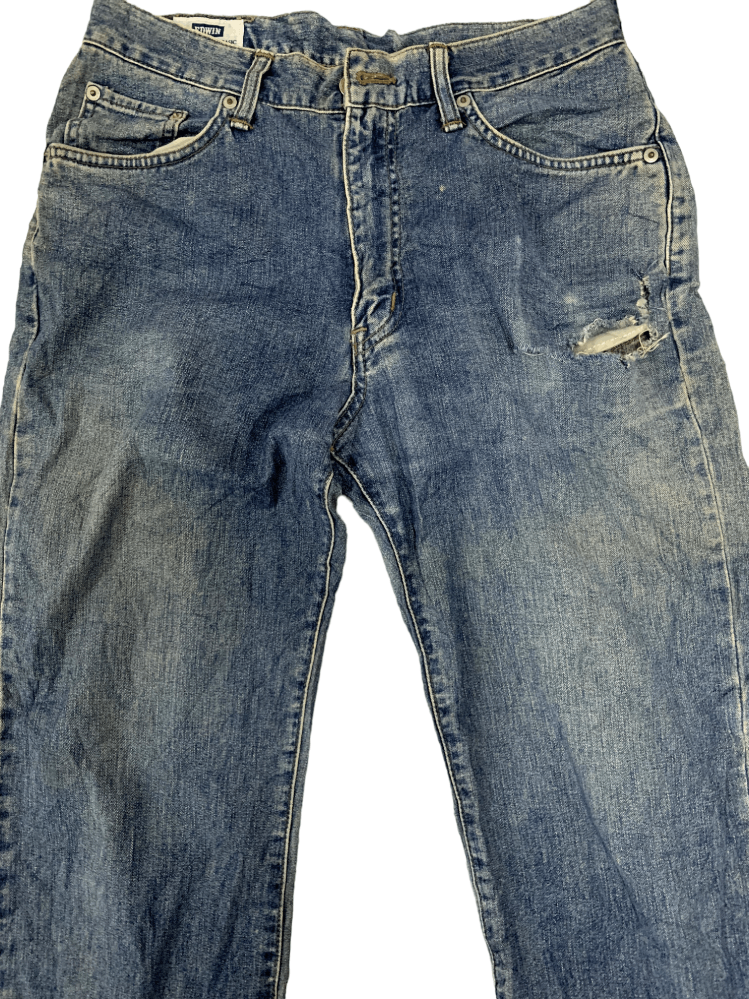 Edwin × Japanese Brand SALES 🔥 Vintage Japanese Edwin Blue Wash Distressed Jeans Size US 29 - 2 Thumbnail