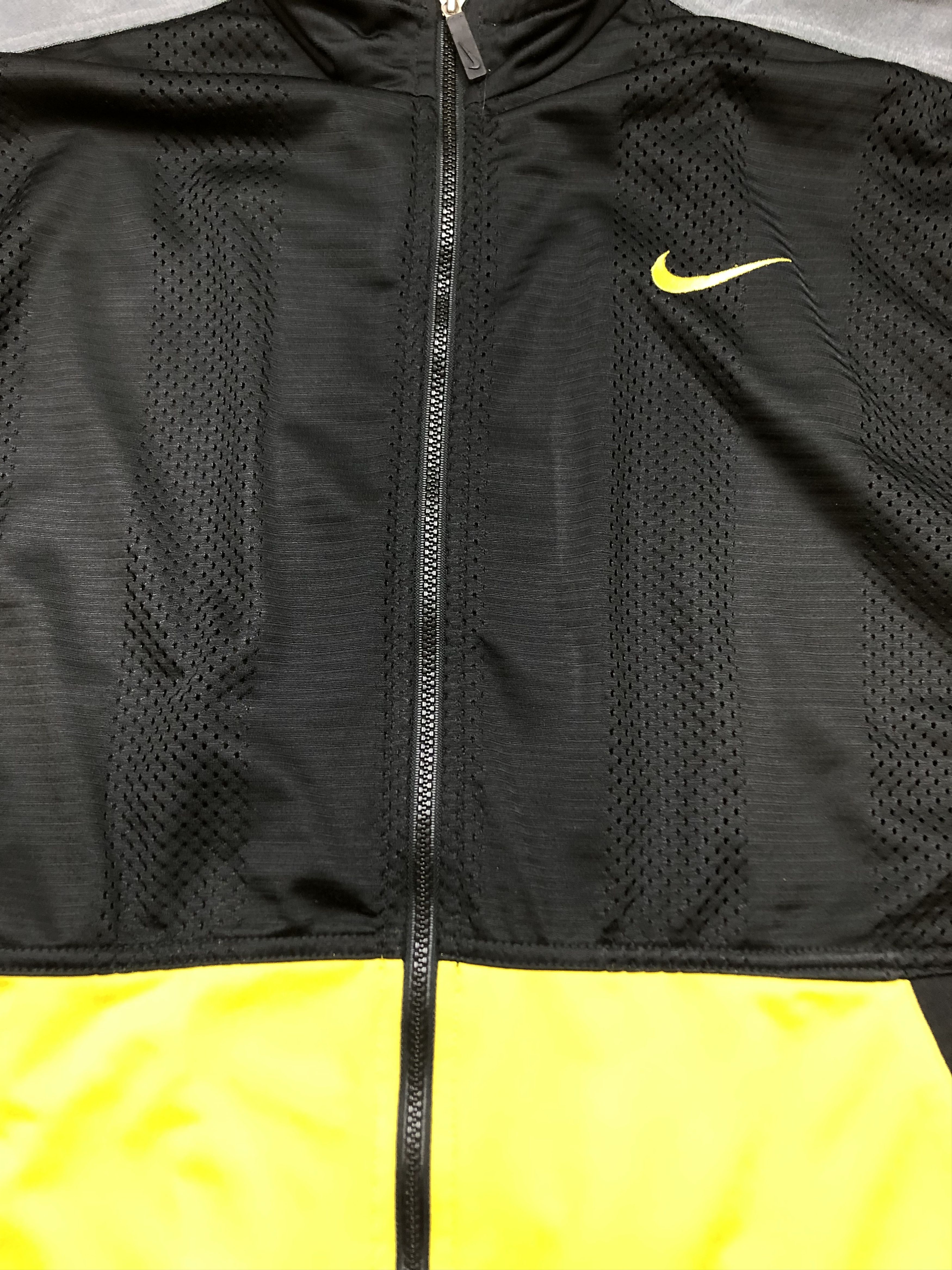 Nike × Vintage Vintage Nike Jacket Zip Yellow Sweatshirt Rare Y2K Hype Size US L / EU 52-54 / 3 - 3 Thumbnail