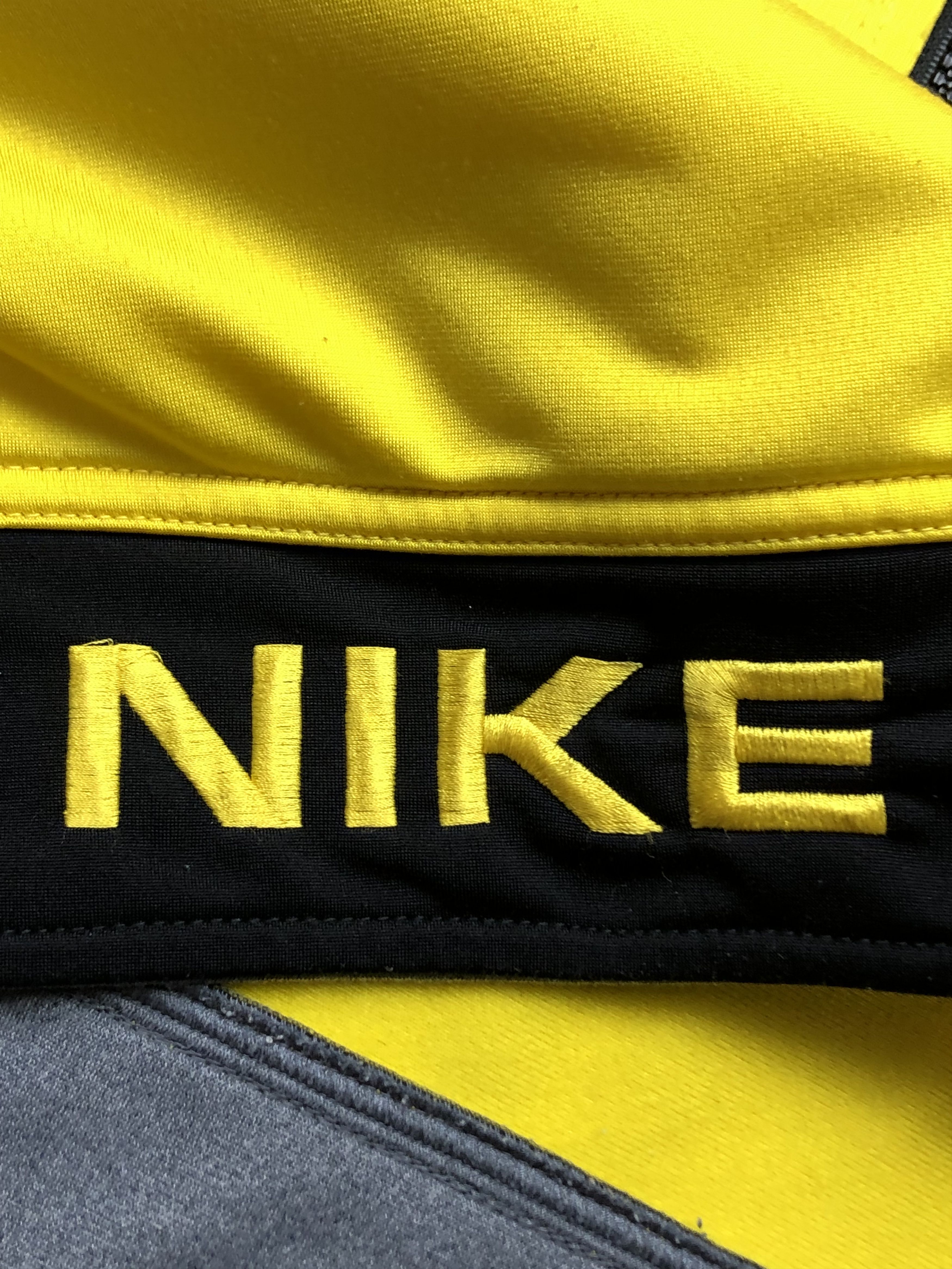 Nike × Vintage Vintage Nike Jacket Zip Yellow Sweatshirt Rare Y2K Hype Size US L / EU 52-54 / 3 - 4 Thumbnail