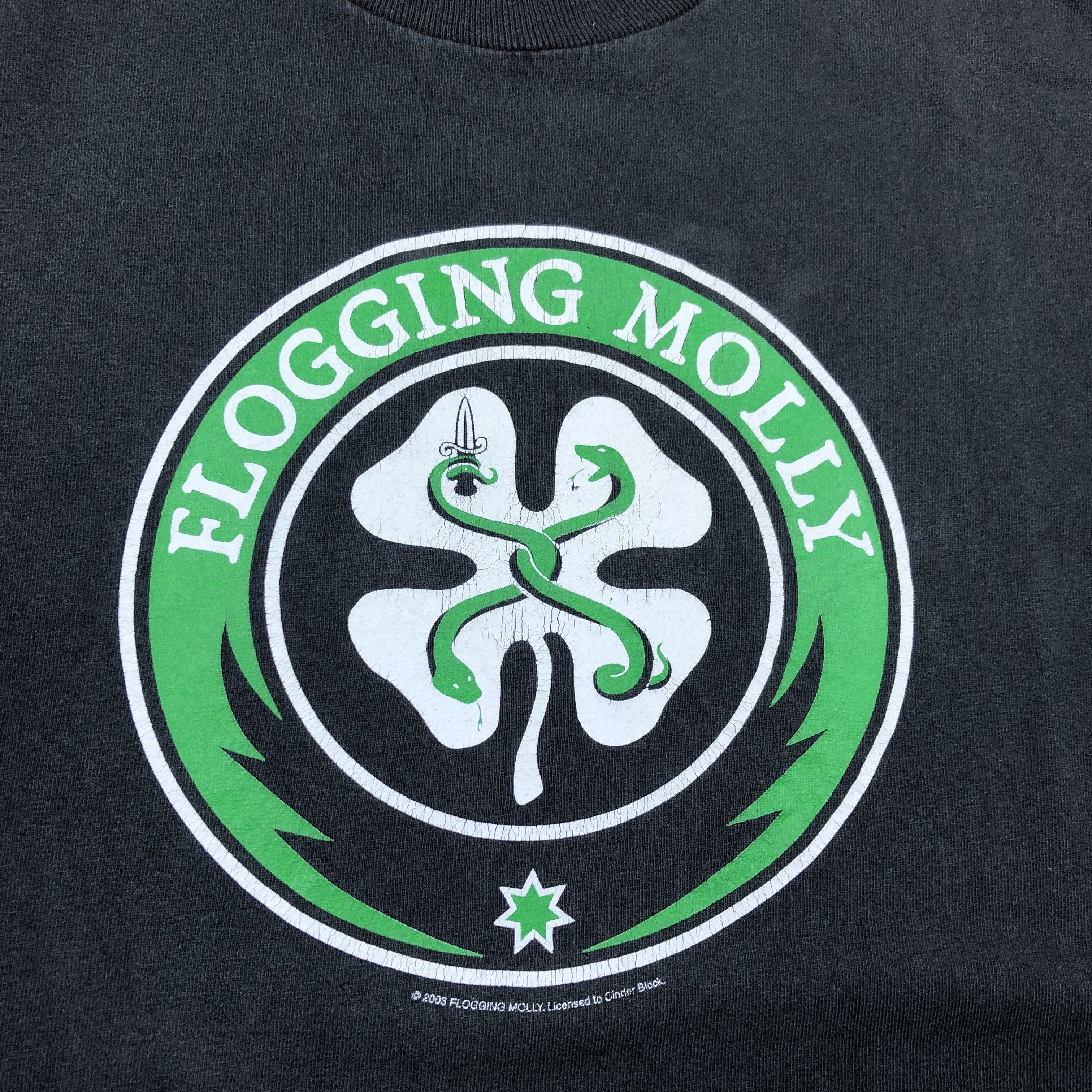 Band Tees × Vintage Vintage 2003 Flogging Molly Band Shirt Jersey Tee Rare Green Size US M / EU 48-50 / 2 - 3 Thumbnail