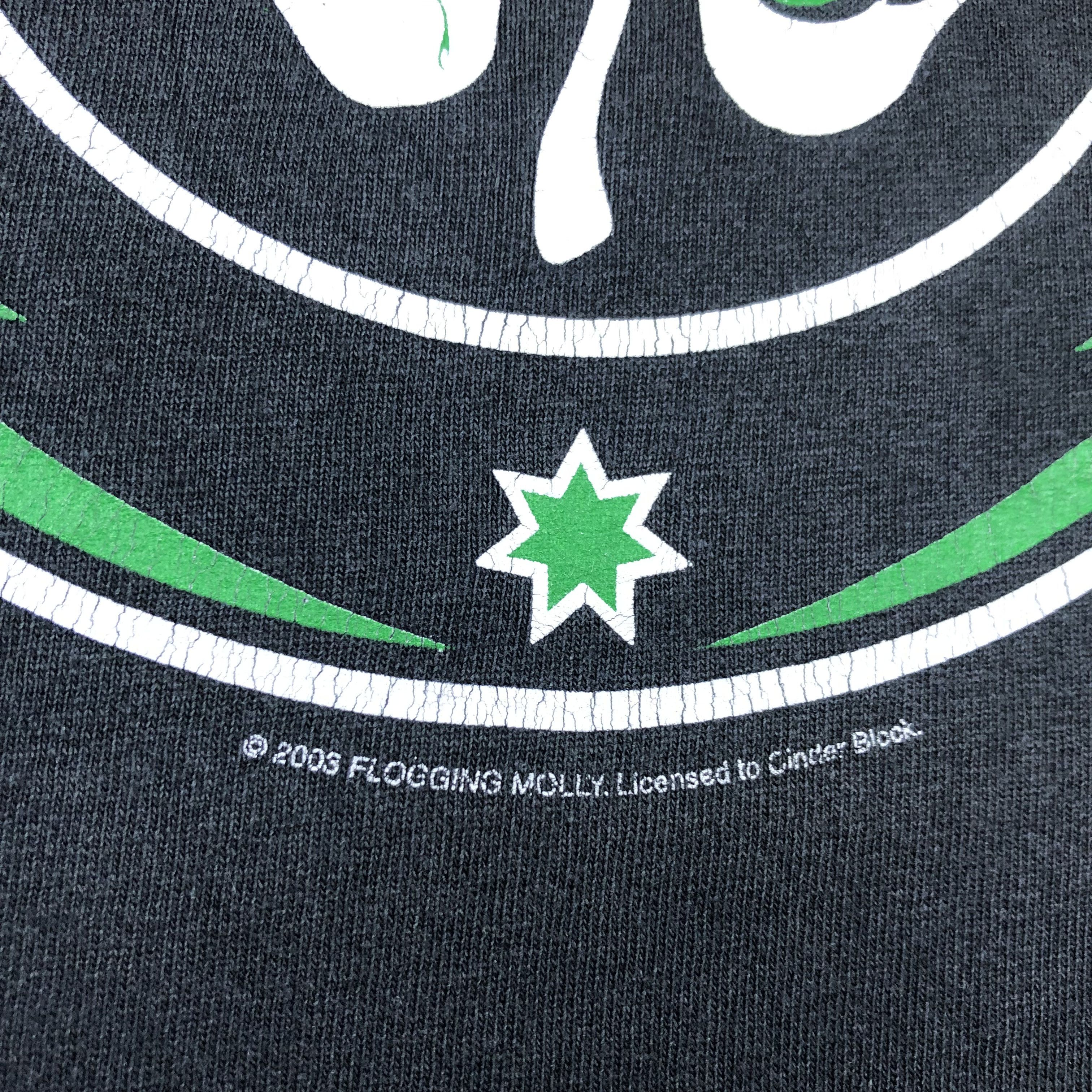 Band Tees × Vintage Vintage 2003 Flogging Molly Band Shirt Jersey Tee Rare Green Size US M / EU 48-50 / 2 - 4 Thumbnail