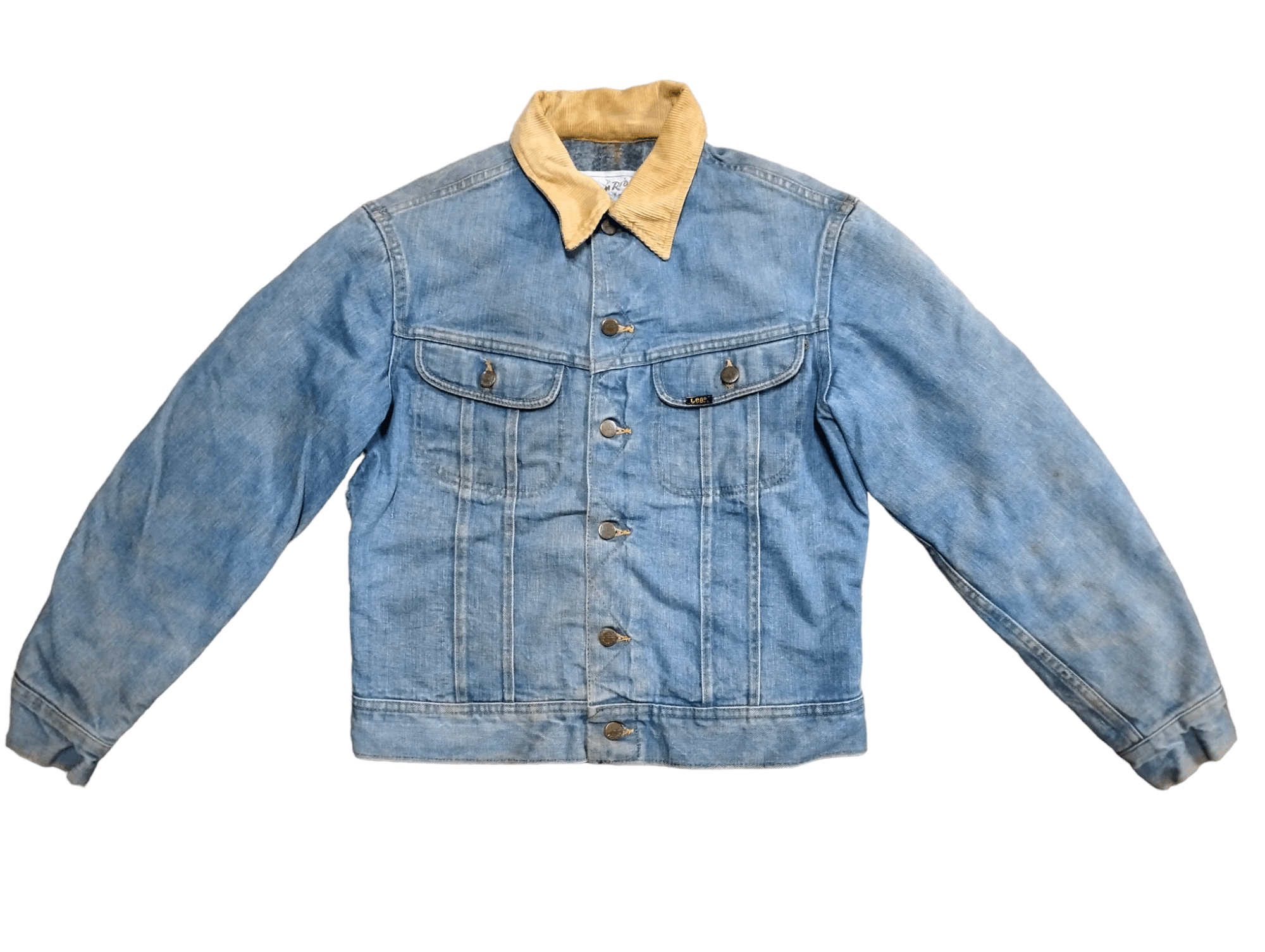 image of Distressed Denim x Lee Vintage 60S 70's Lee Storm Rider Blanket Lined Denim Jacket (Size Small)