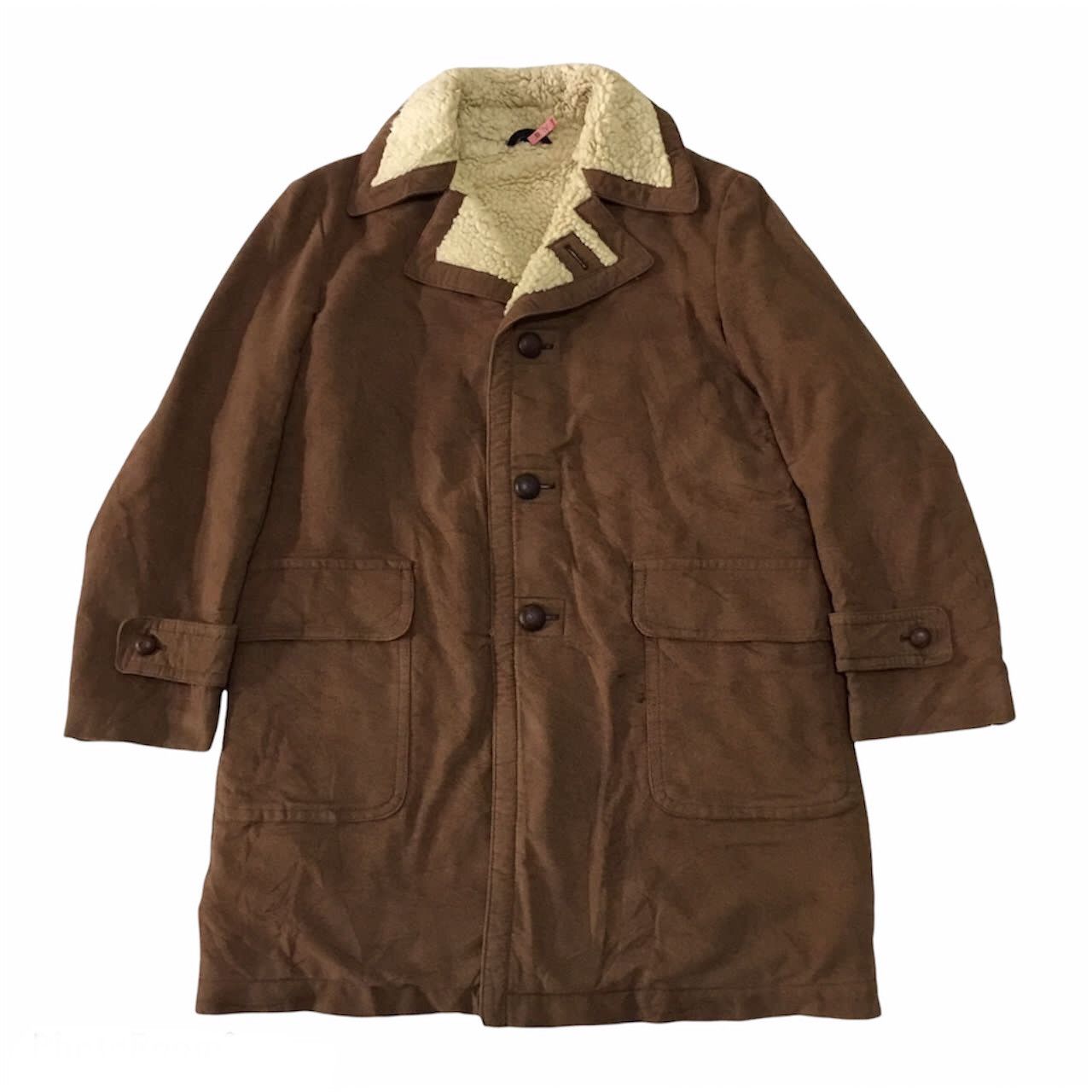 Japanese Brand One Pass Original Long Coat Jacket Sherpa Size US M / EU 48-50 / 2 - 1 Thumbnail