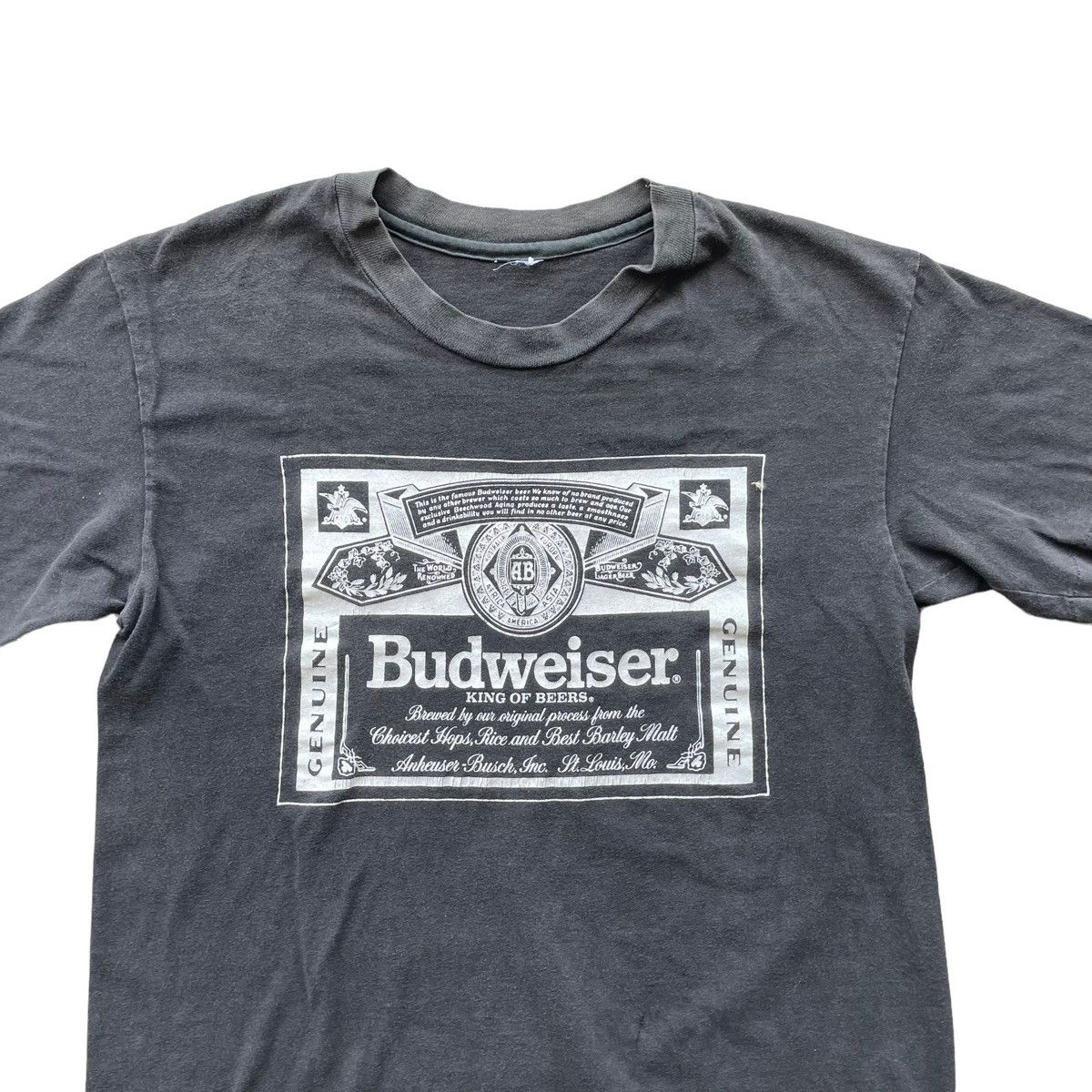 Budweiser × Vintage 💥 90s HANES BUDWEISER LOGO TSHIRT Size US M / EU 48-50 / 2 - 4 Thumbnail