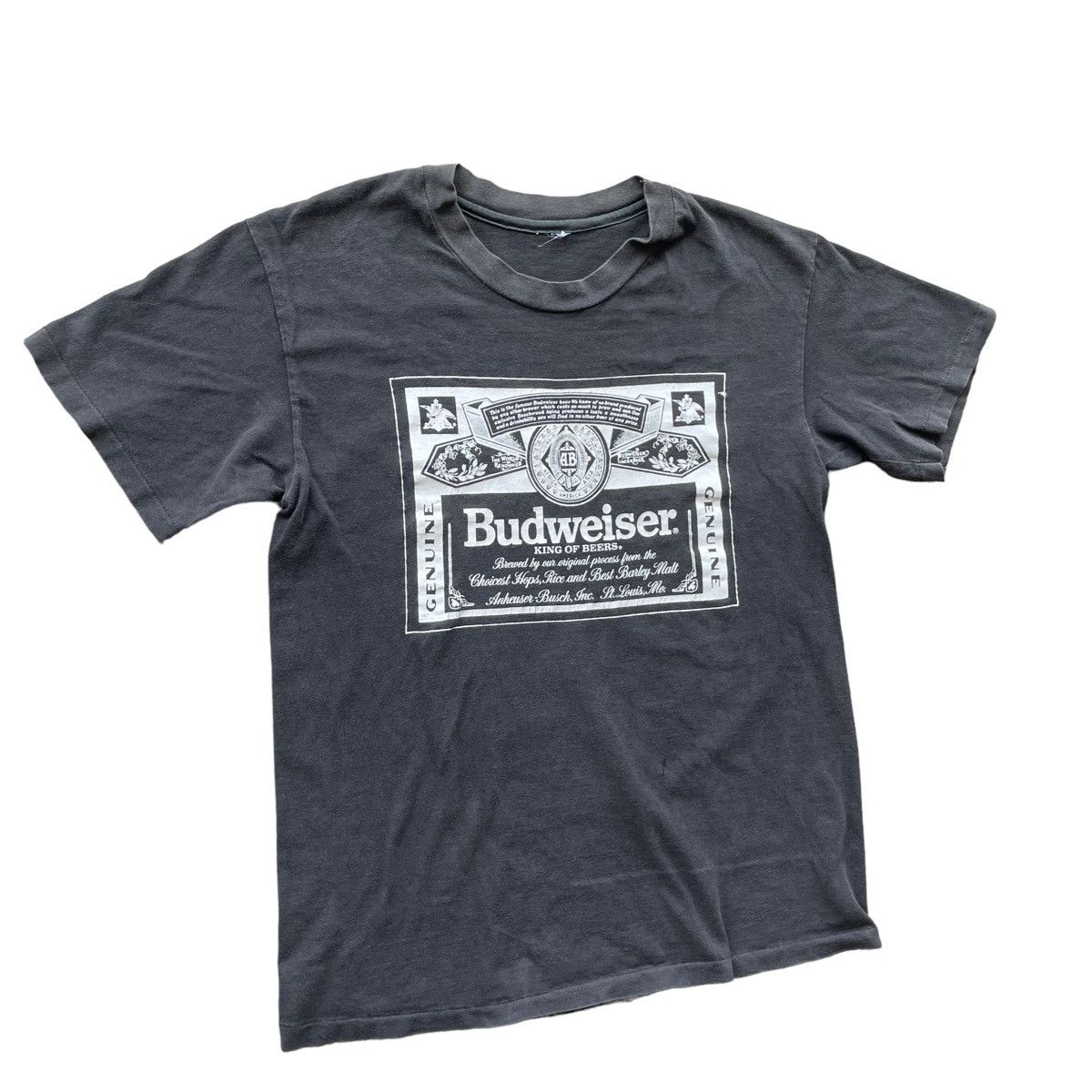 Budweiser × Vintage 💥 90s HANES BUDWEISER LOGO TSHIRT Size US M / EU 48-50 / 2 - 3 Thumbnail