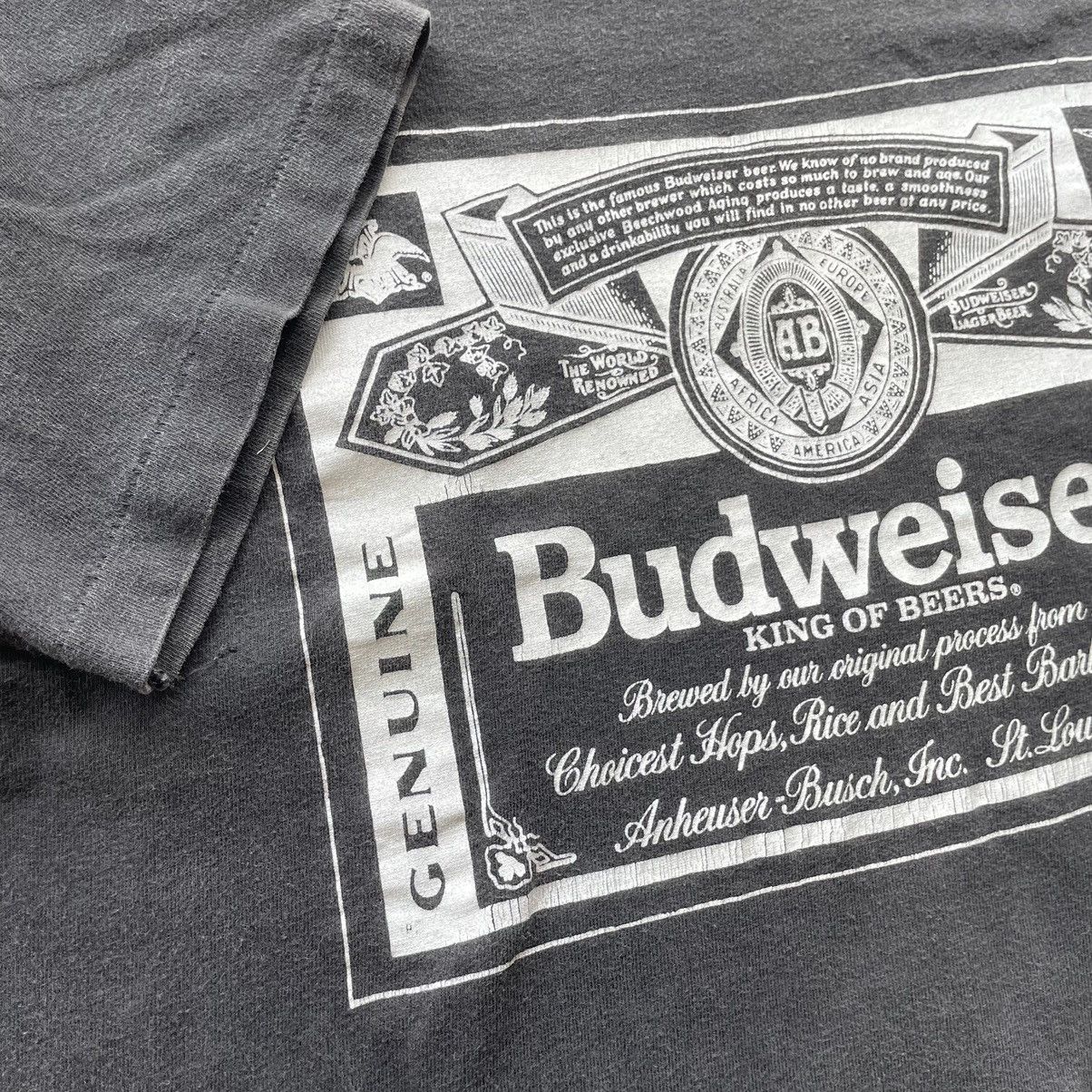 Budweiser × Vintage 💥 90s HANES BUDWEISER LOGO TSHIRT Size US M / EU 48-50 / 2 - 5 Thumbnail