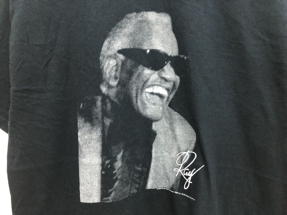 Band Tees LEGENDARY 🔥 RAY CHARLES R&B SOUL JAZZ BLUES ICON POTRAIT TEE Size US L / EU 52-54 / 3 - 5 Thumbnail
