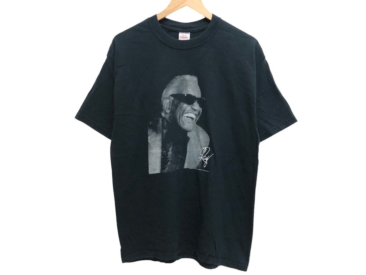 2024 Vintage Ray Charles Deadstock T-Shirt Black White Top Blues Jazz Motown Hip Hop Rap Shirt