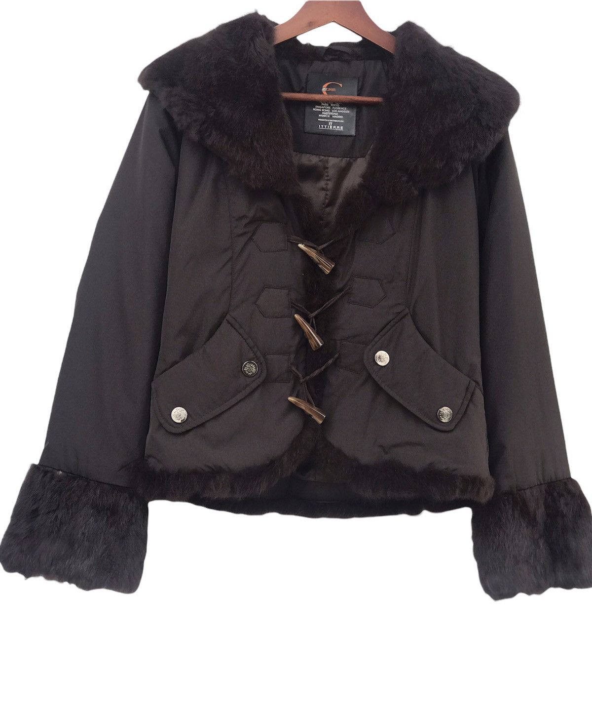 Just Cavalli Jacket Coat With Fox Fur Collar Size XS / US 0-2 / IT 36-38 - 1 Thumbnail