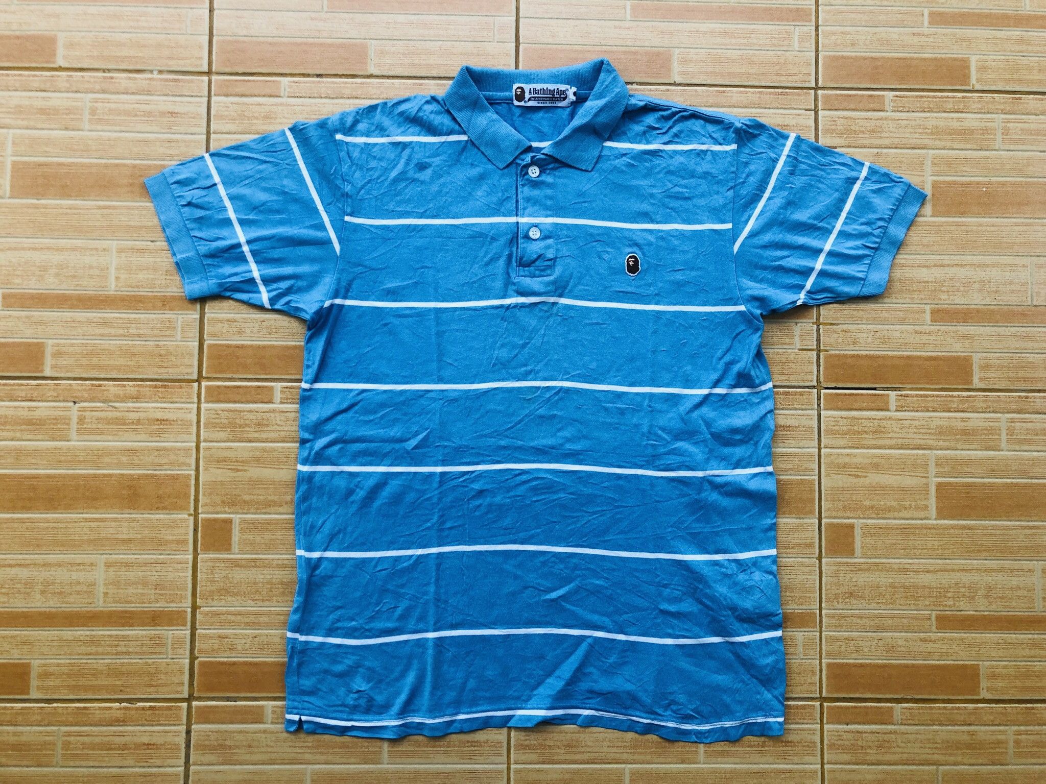 Bape One Point Striped Polo Size US S / EU 44-46 / 1 - 1 Thumbnail