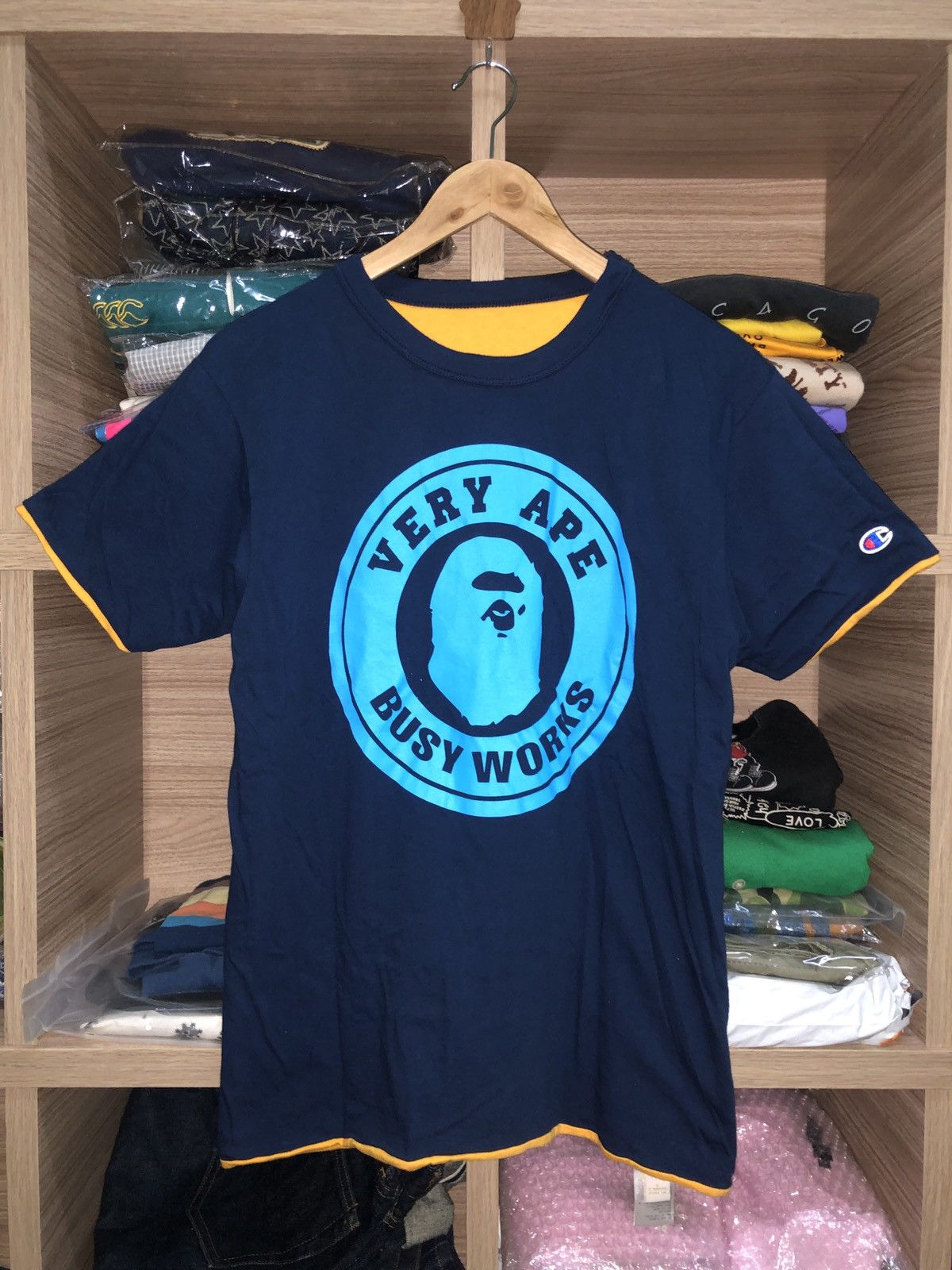 Bape × Champion 💥A Bathing Ape Very Ape Busy Work X Champions Reversible Size US S / EU 44-46 / 1 - 1 Thumbnail