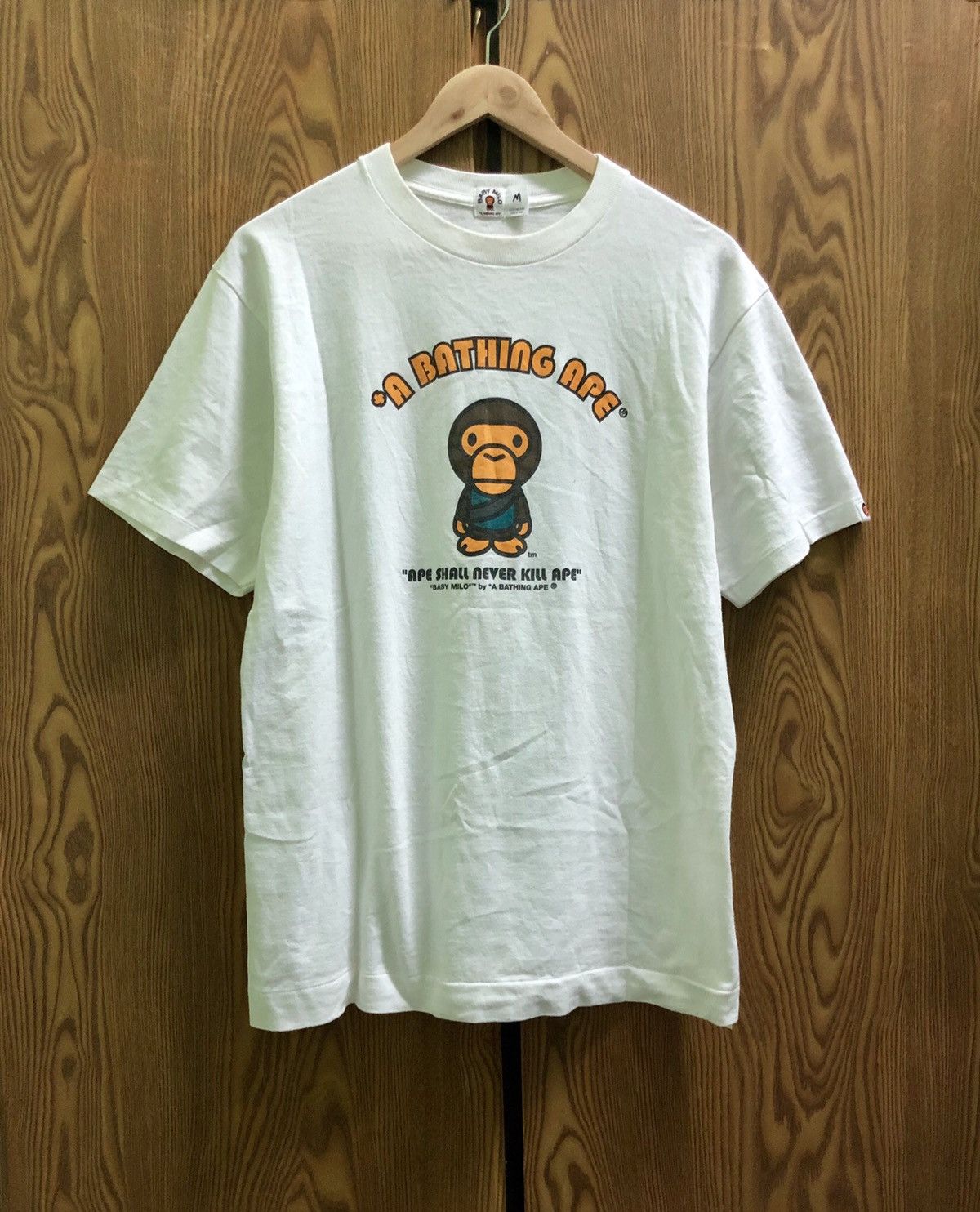 Pre-owned Bape A Bathing Ape Baby Milo Tshirts In White
