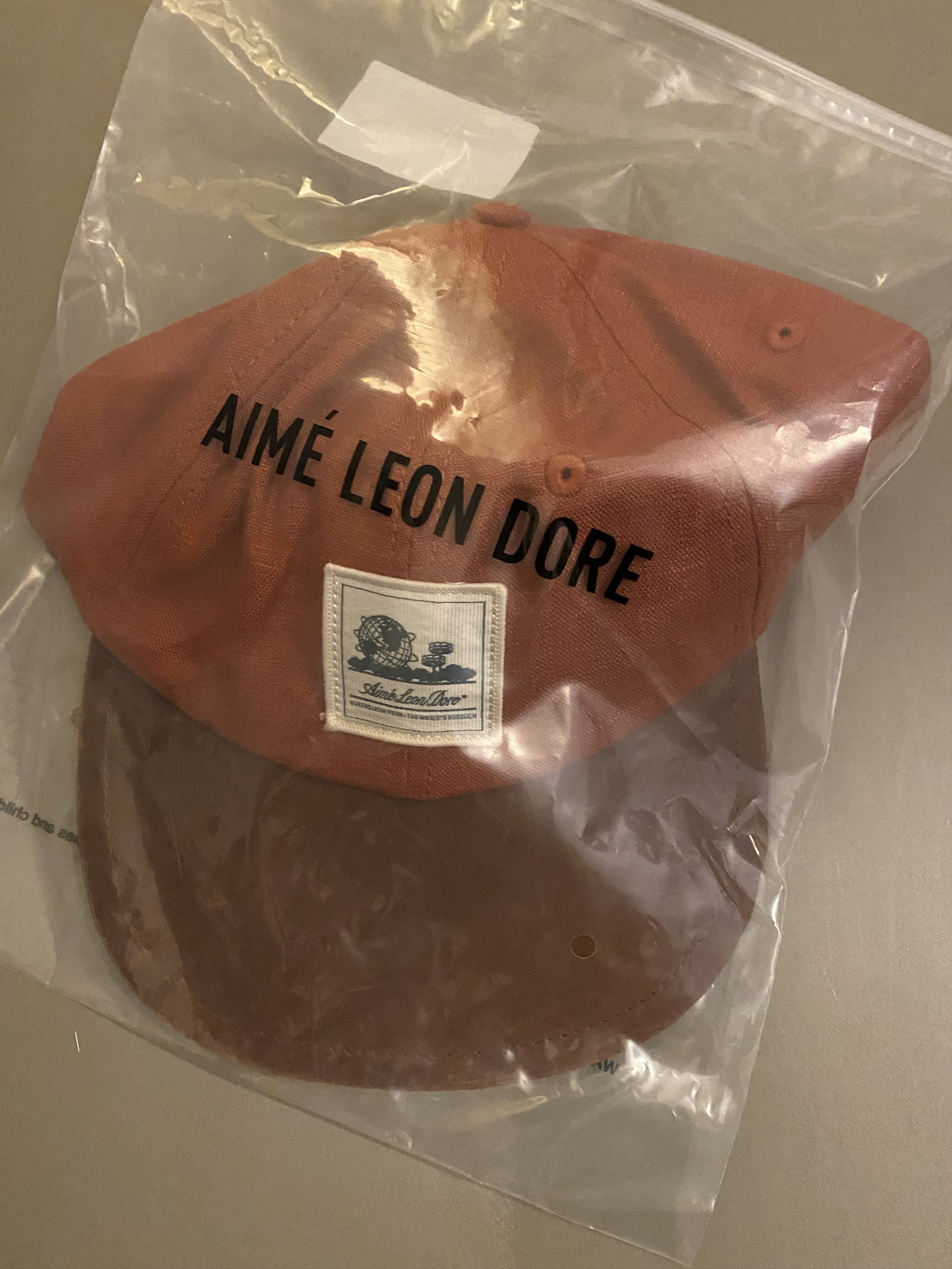 image of Aime Leon Dore Unisphere Linen Hat Orange, Men's