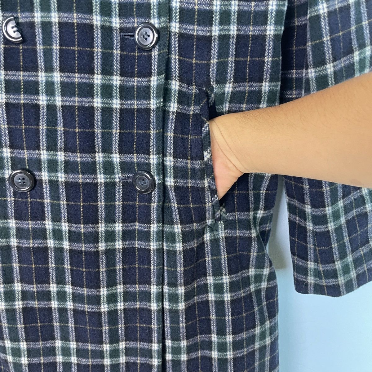 Japanese Brand Peyton Place Flannel Double Breasted Bridge Coat Size L / US 10 / IT 46 - 8 Thumbnail