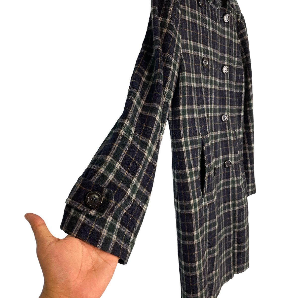 Japanese Brand Peyton Place Flannel Double Breasted Bridge Coat Size L / US 10 / IT 46 - 9 Thumbnail