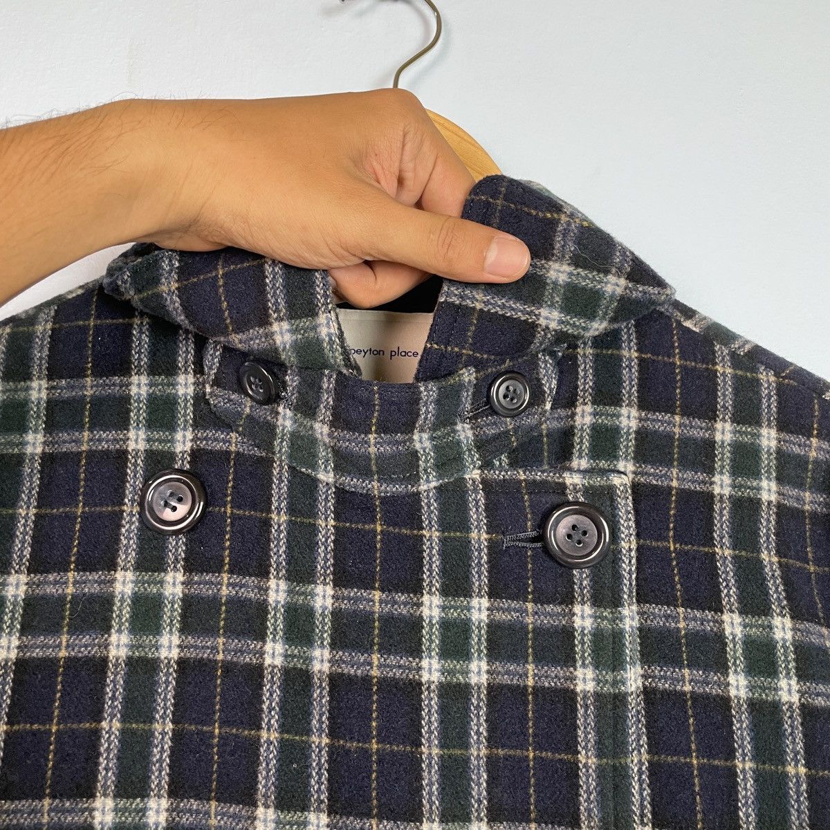Japanese Brand Peyton Place Flannel Double Breasted Bridge Coat Size L / US 10 / IT 46 - 7 Thumbnail
