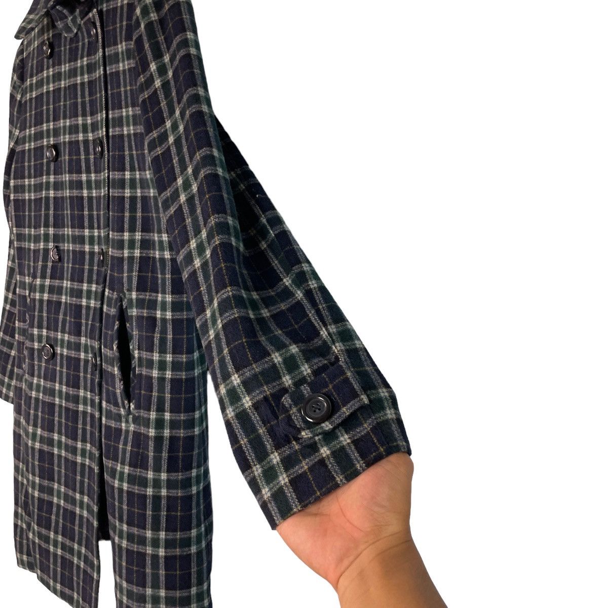 Japanese Brand Peyton Place Flannel Double Breasted Bridge Coat Size L / US 10 / IT 46 - 10 Thumbnail