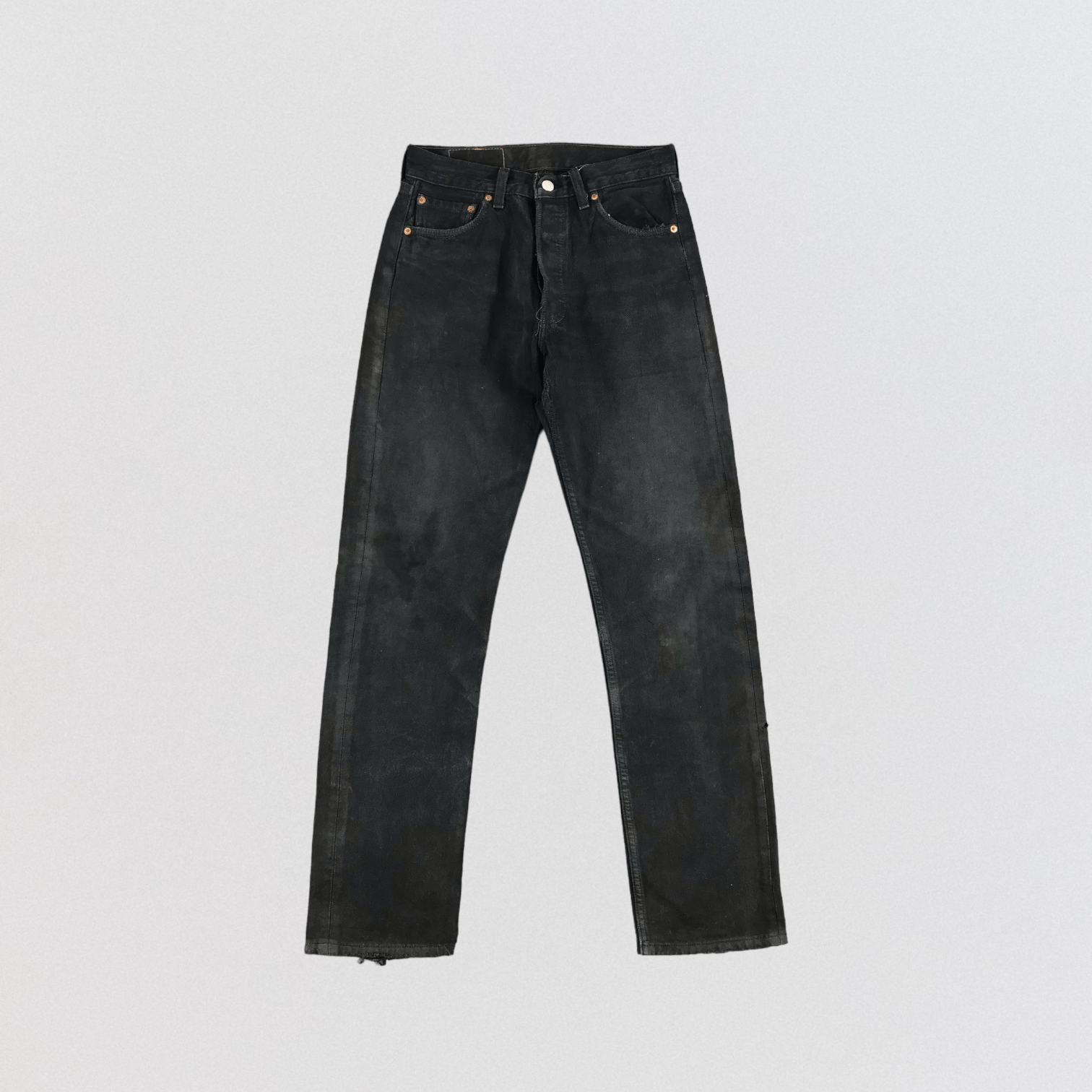 image of Vintage 90's Distress Levis 501 Earth Tone Jeans-Jm1498 in Black, Men's (Size 29)