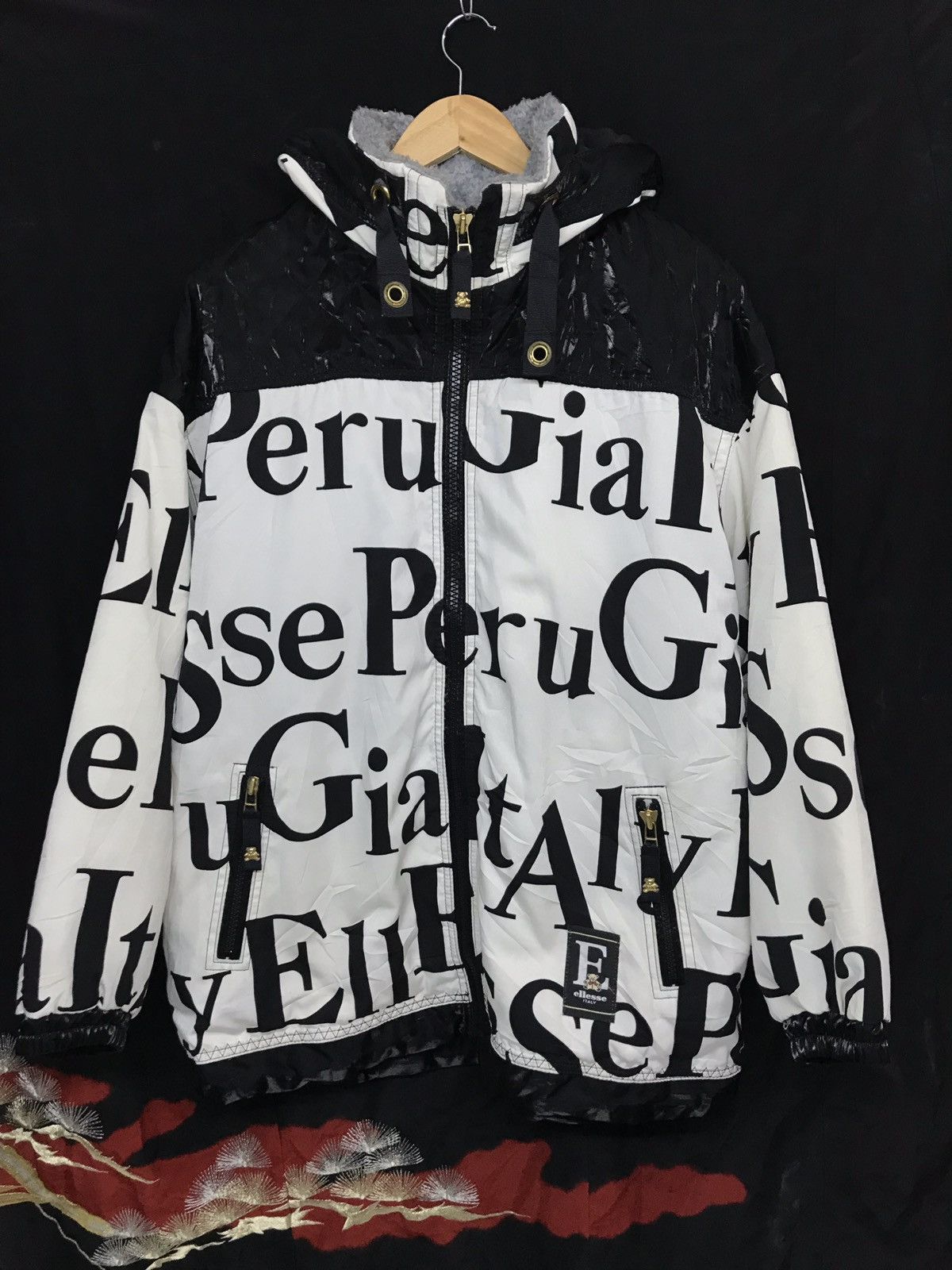 Ellese Ovp High Neck Fur Trim hooded Jacket