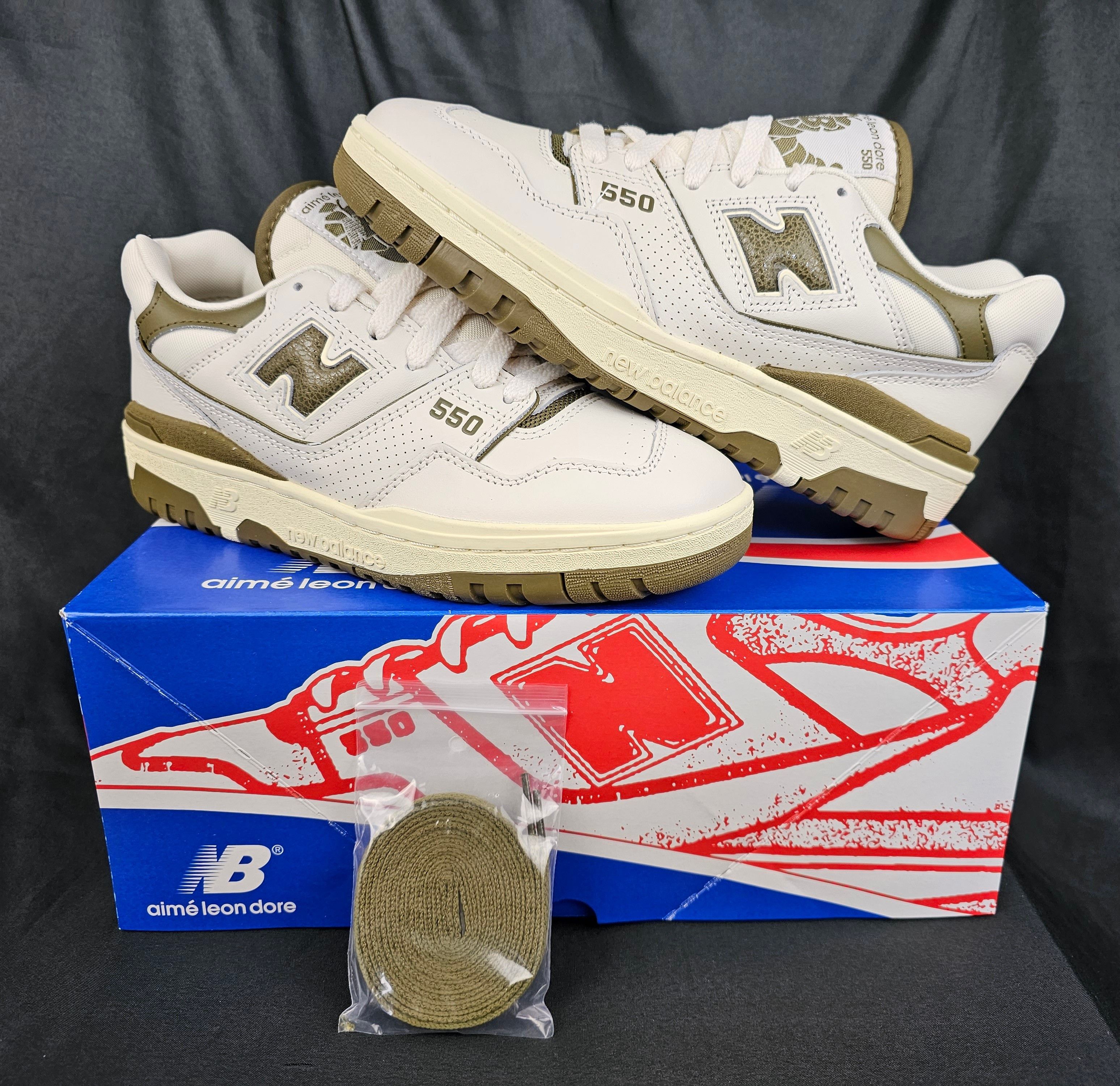 Aime Leon Dore × New Balance New Balance 550 x Aime Leon Dore White Olive Men's Size 6 US Size US 6 / EU 39 - 1 Thumbnail