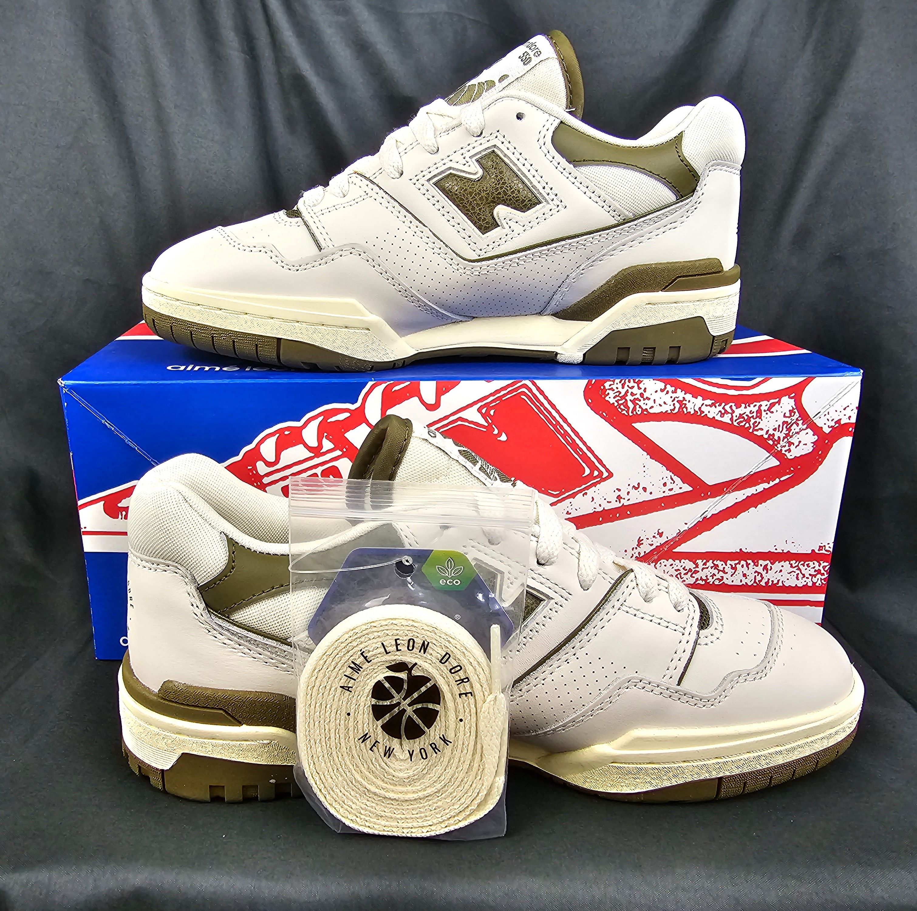 Aime Leon Dore × New Balance New Balance 550 x Aime Leon Dore White Olive Men's Size 6 US Size US 6 / EU 39 - 3 Thumbnail