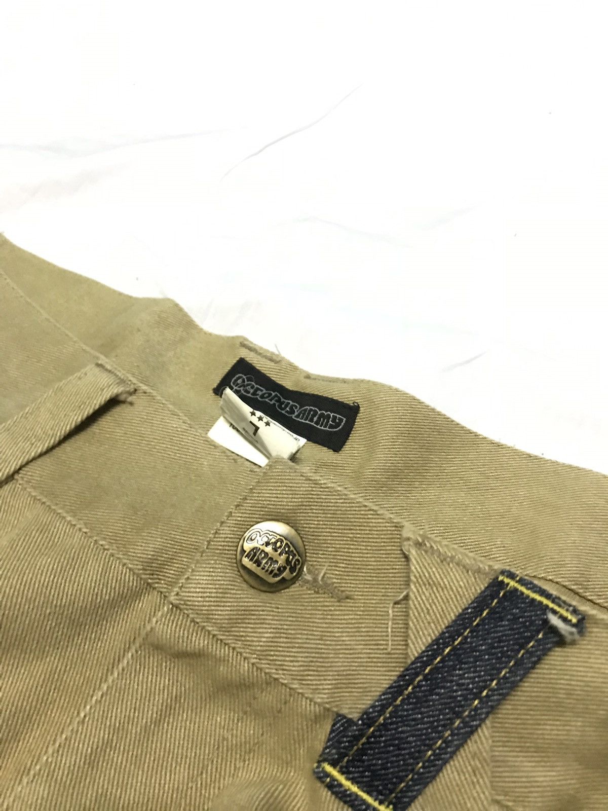 HIDEAWAYS × Japanese Brand × Octopus Octopus Army Block Party Casual Khaki Denim Jeans Size US 34 / EU 50 - 7 Thumbnail