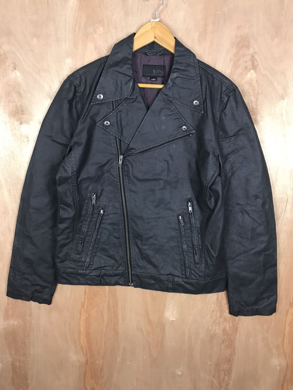Japanese Brand × Mossimo Mossimo Black Waxed Coated Double Collar Jacket Size US L / EU 52-54 / 3 - 3 Thumbnail