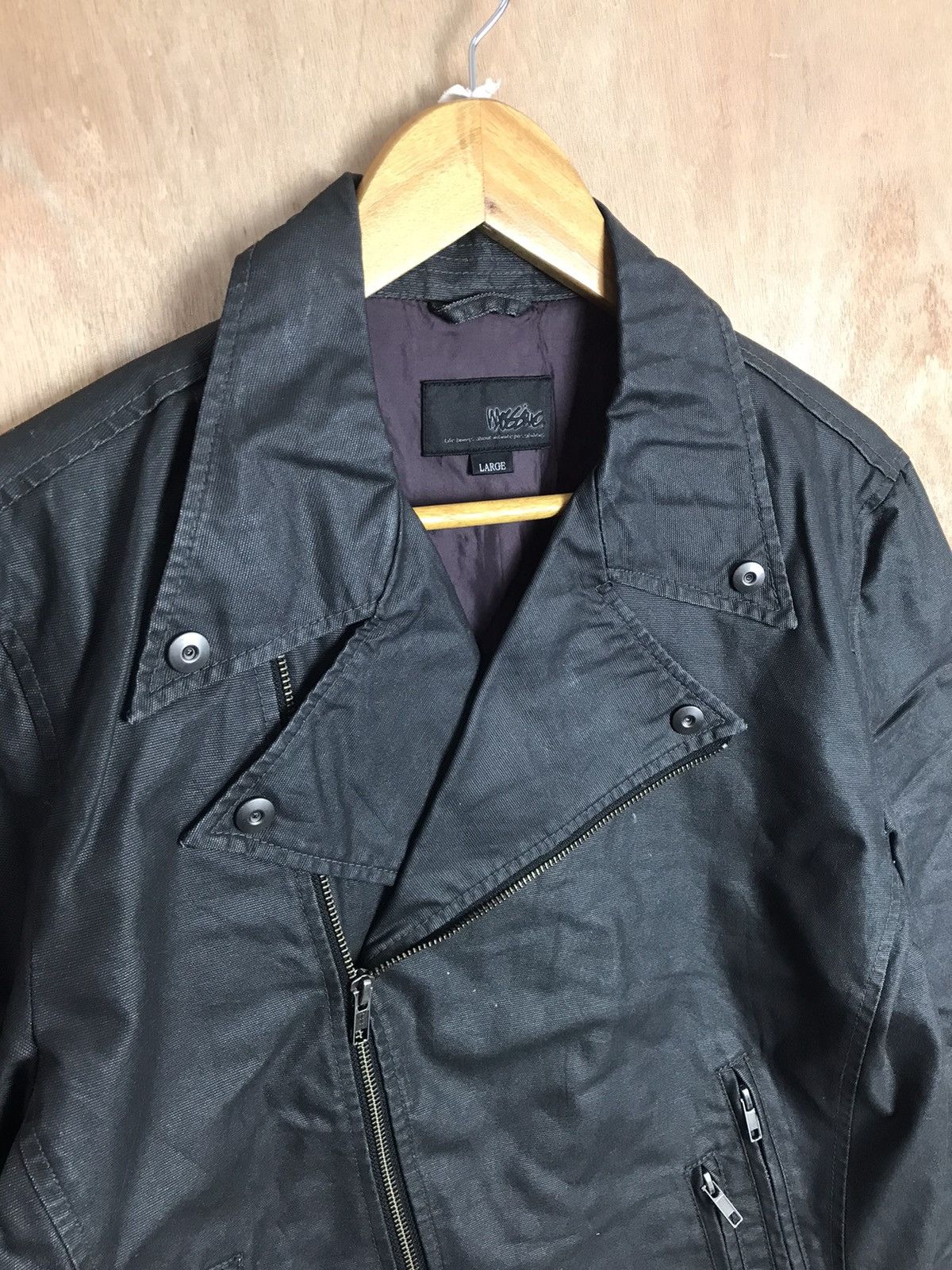 Japanese Brand × Mossimo Mossimo Black Waxed Coated Double Collar Jacket Size US L / EU 52-54 / 3 - 6 Thumbnail