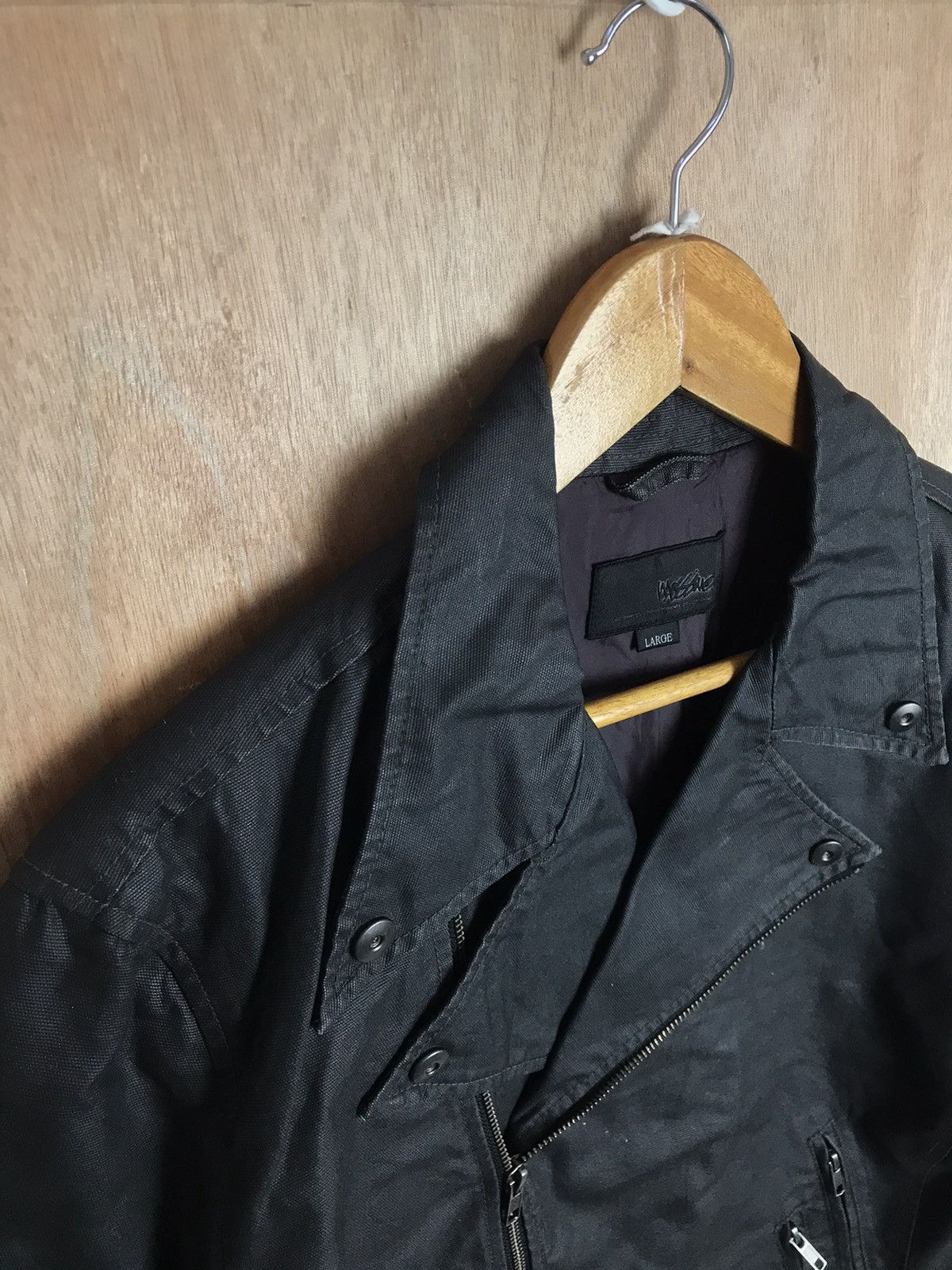 Japanese Brand × Mossimo Mossimo Black Waxed Coated Double Collar Jacket Size US L / EU 52-54 / 3 - 8 Thumbnail